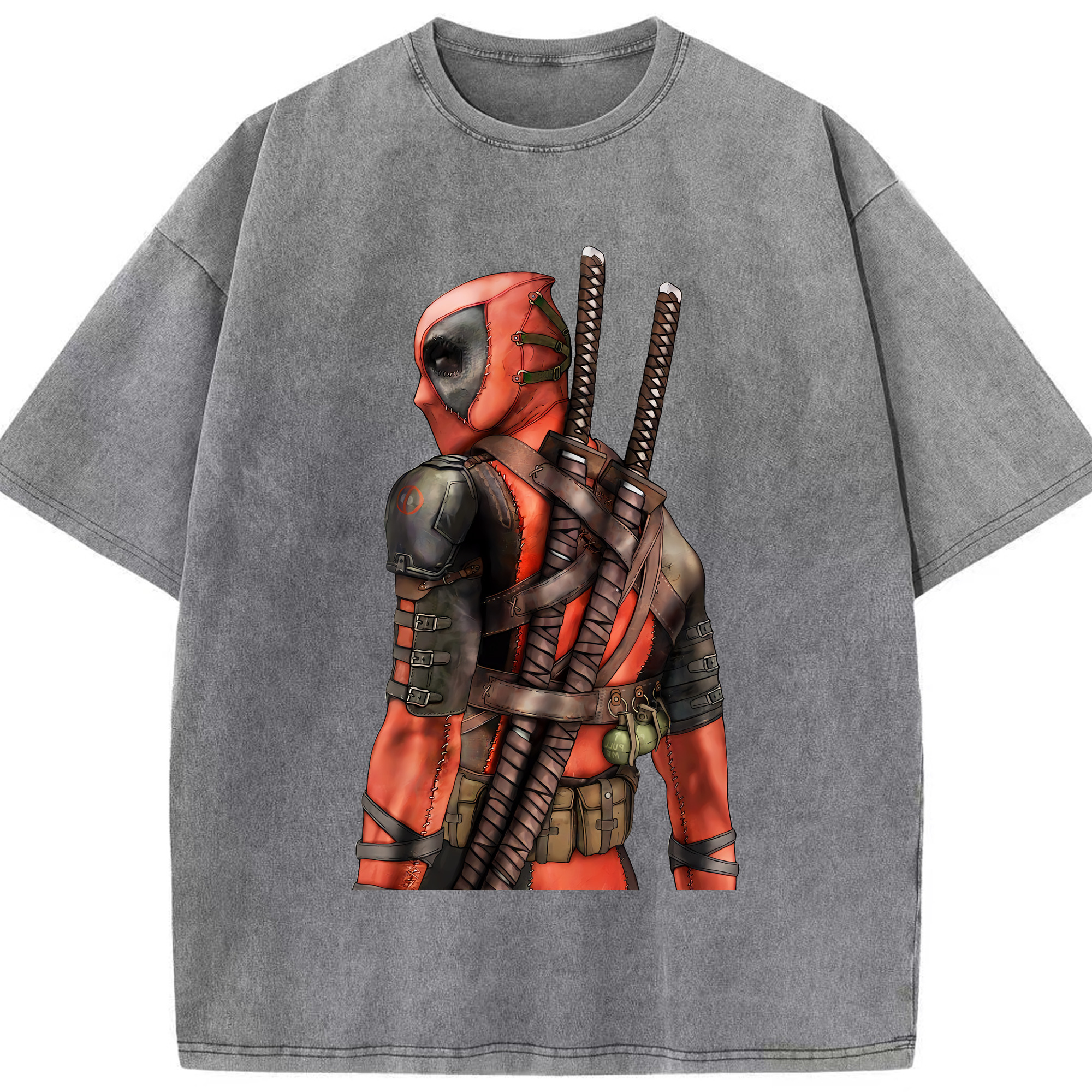 （画像用） Deadpool デッドプール 綿100% ヴィンテージ風 半袖Tシャツ（フロントプリント）