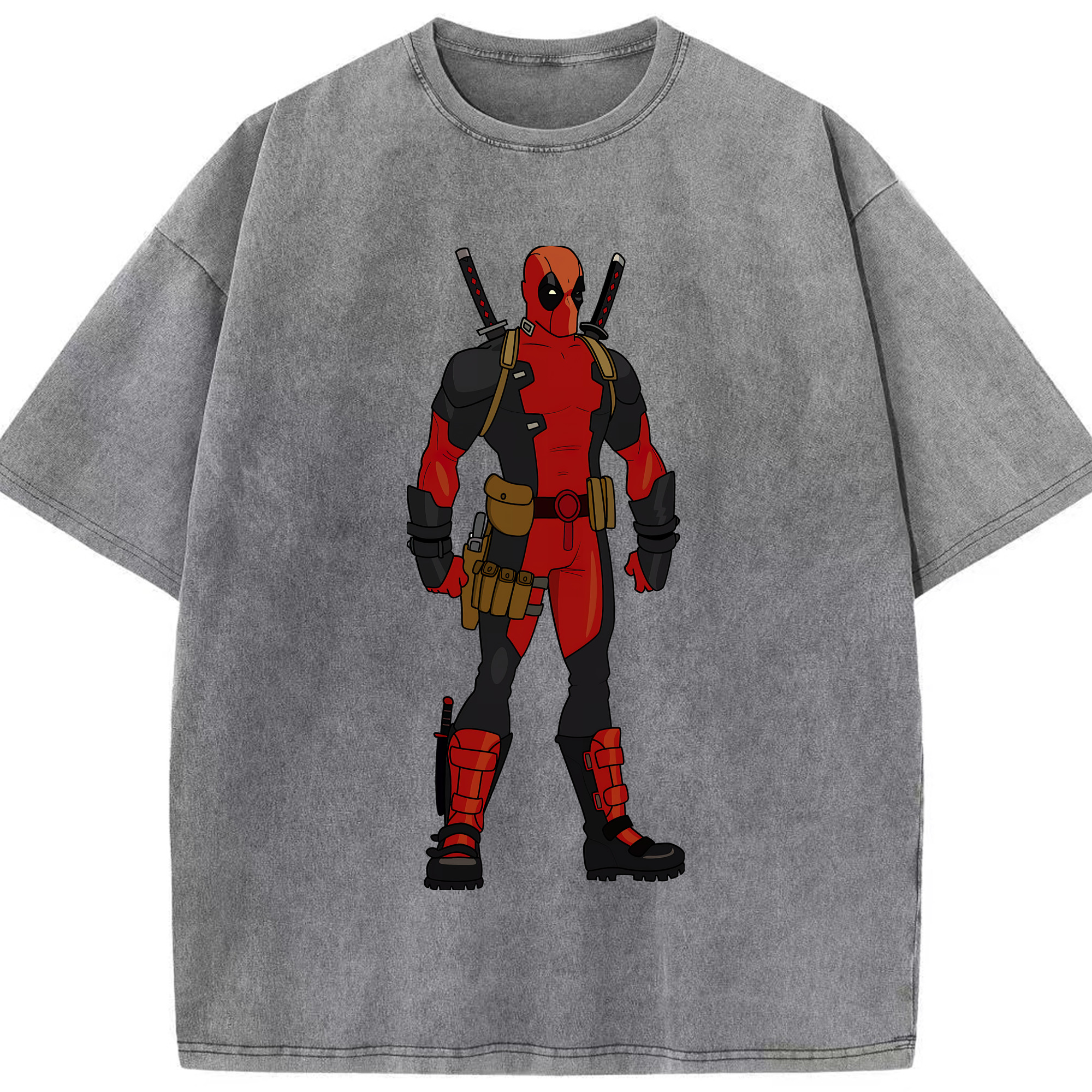（画像用） Deadpool デッドプール 綿100% ヴィンテージ風 半袖Tシャツ（フロントプリント）
