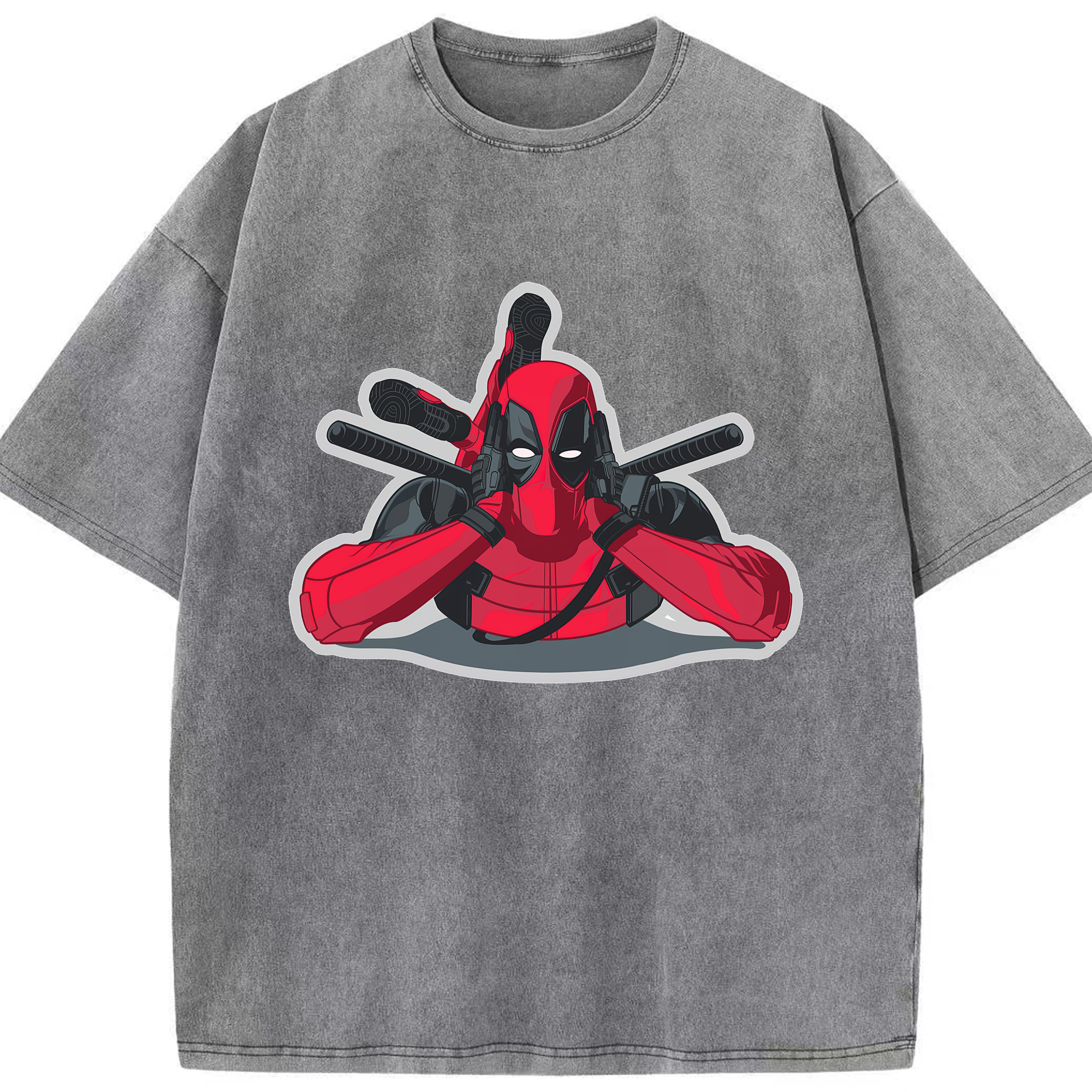 （画像用） Deadpool デッドプール 綿100% ヴィンテージ風 半袖Tシャツ（フロントプリント）