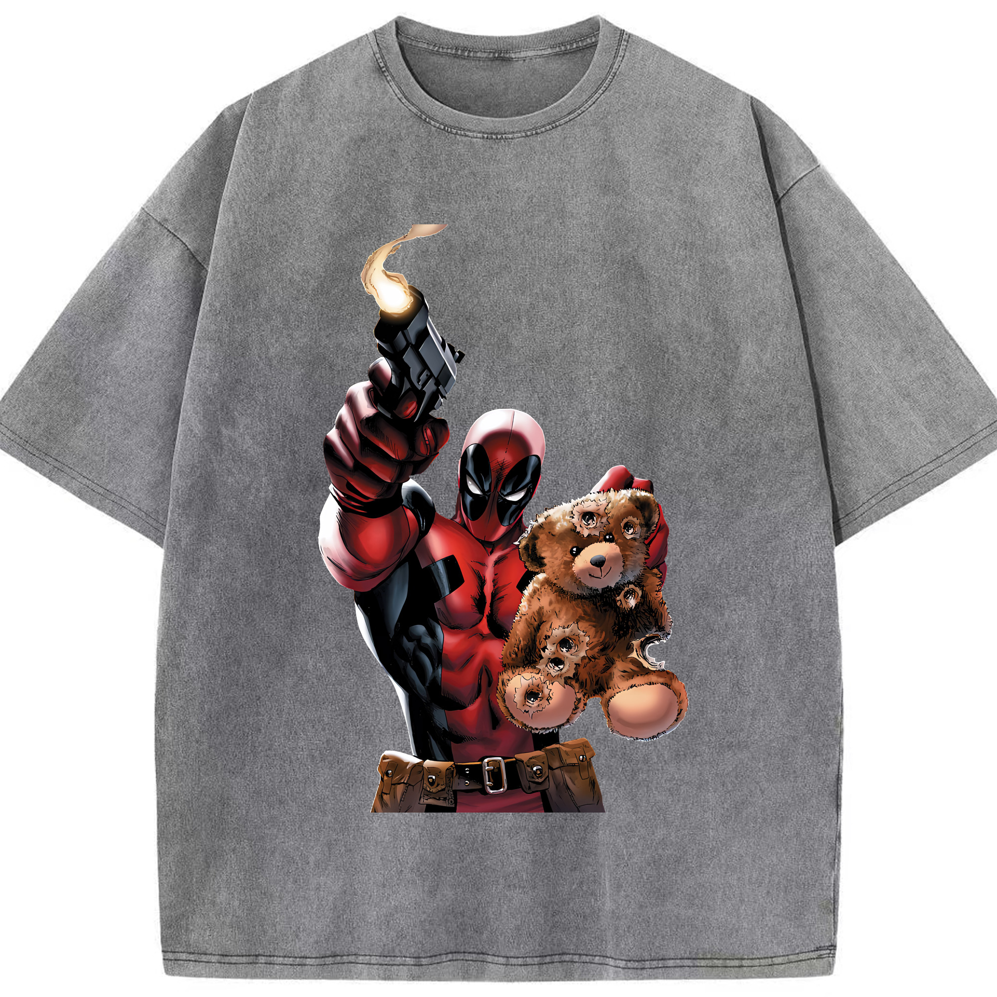 （画像用） Deadpool デッドプール 綿100% ヴィンテージ風 半袖Tシャツ（フロントプリント）