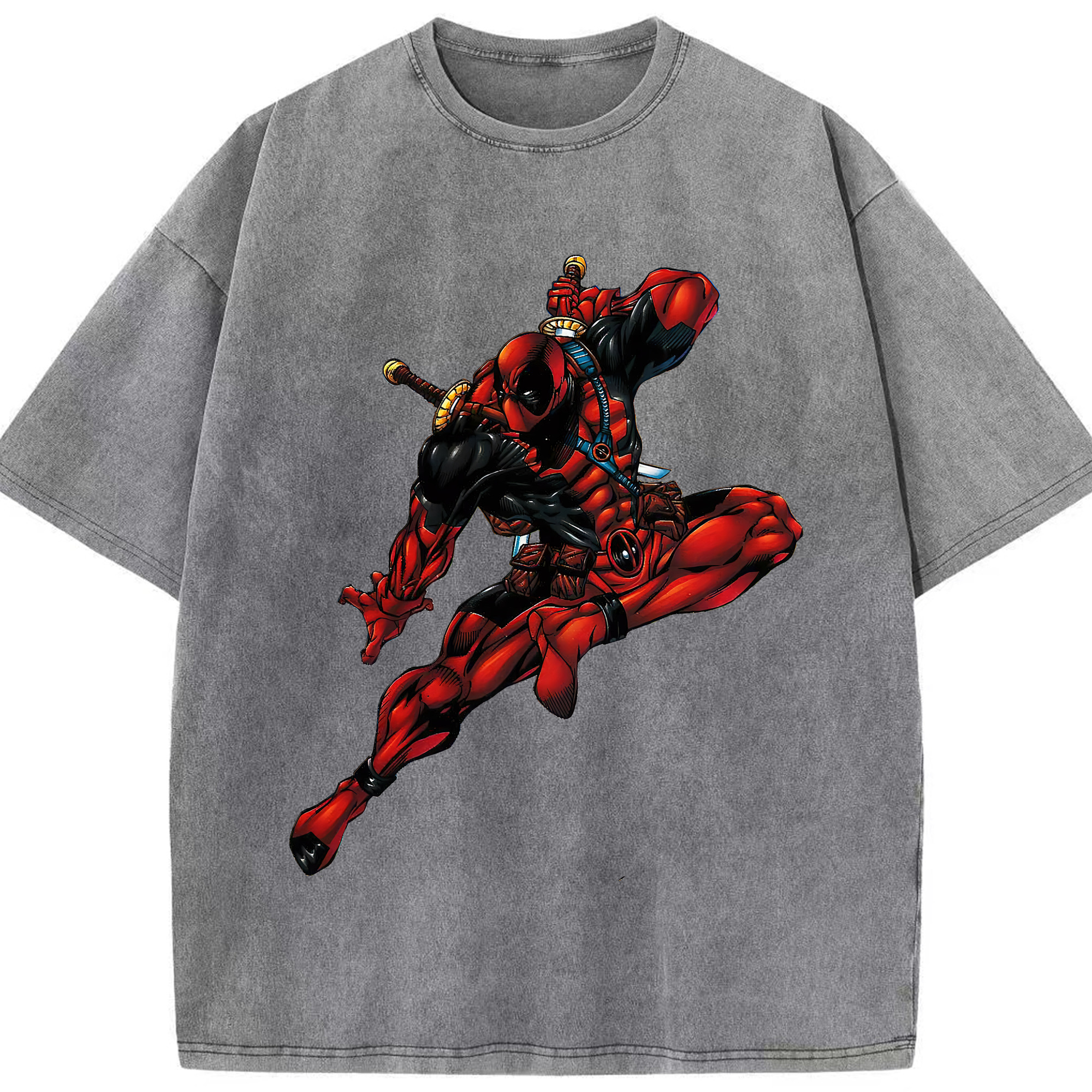 （画像用） Deadpool デッドプール 綿100% ヴィンテージ風 半袖Tシャツ（フロントプリント）