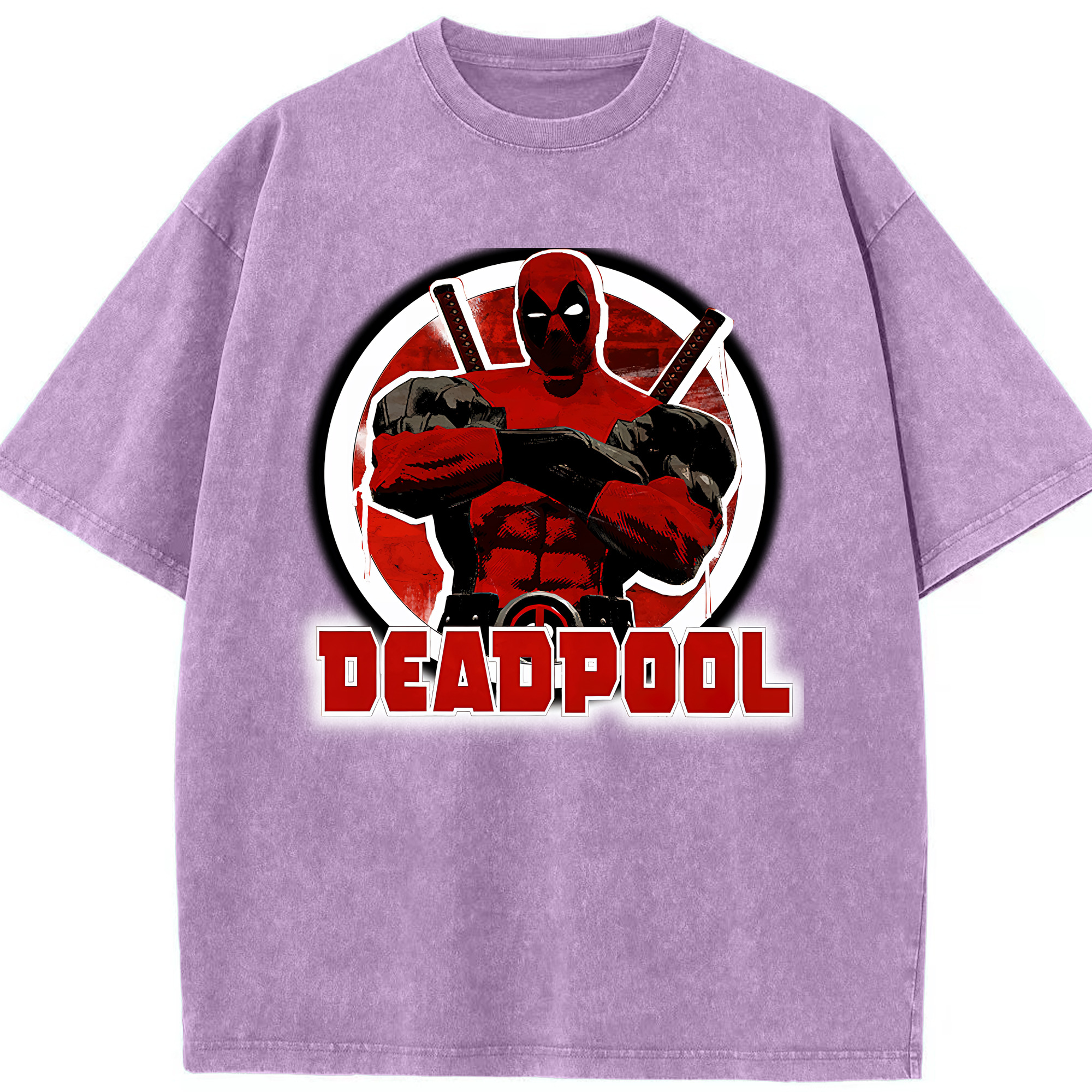 （画像用） Deadpool デッドプール 綿100% ヴィンテージ風 半袖Tシャツ（フロントプリント）