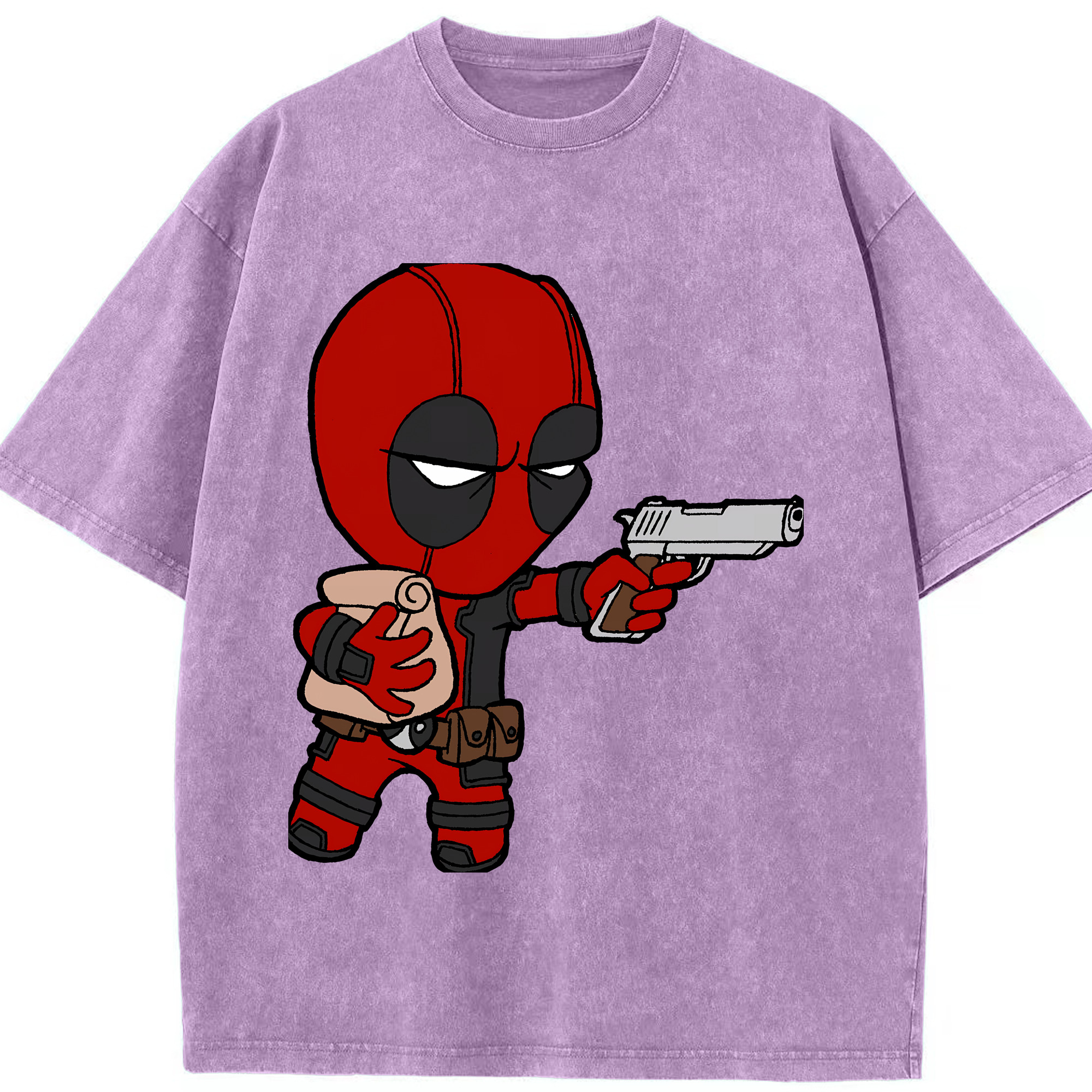 （画像用） Deadpool デッドプール 綿100% ヴィンテージ風 半袖Tシャツ（フロントプリント）