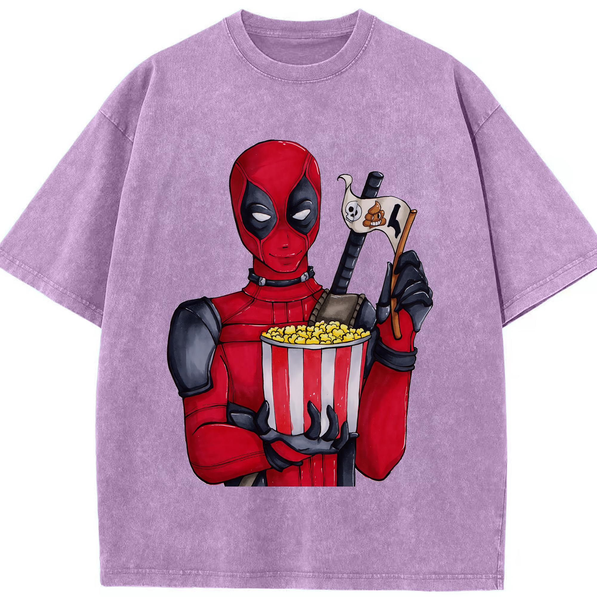 （画像用） Deadpool デッドプール 綿100% ヴィンテージ風 半袖Tシャツ（フロントプリント）