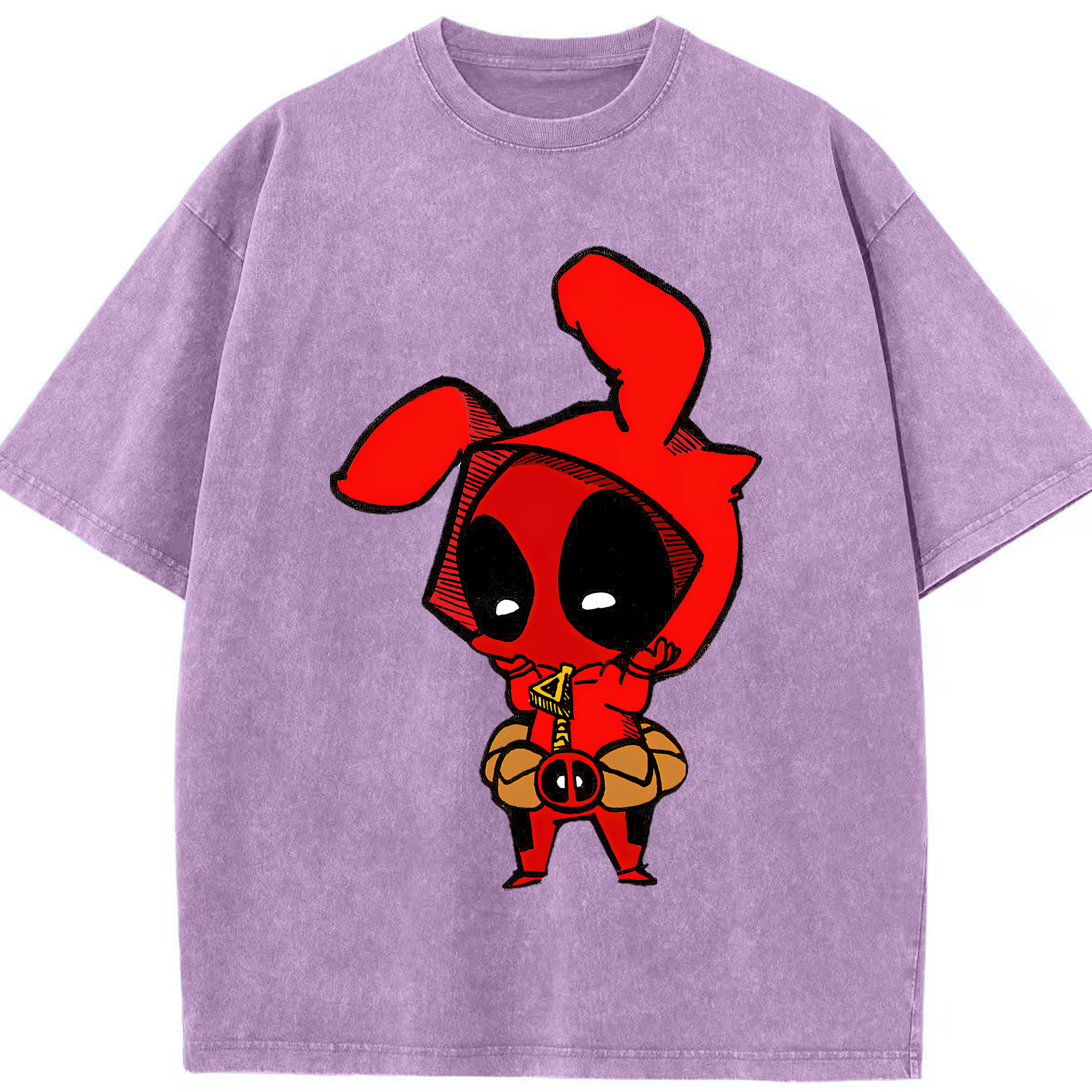 （画像用） Deadpool デッドプール 綿100% ヴィンテージ風 半袖Tシャツ（フロントプリント）