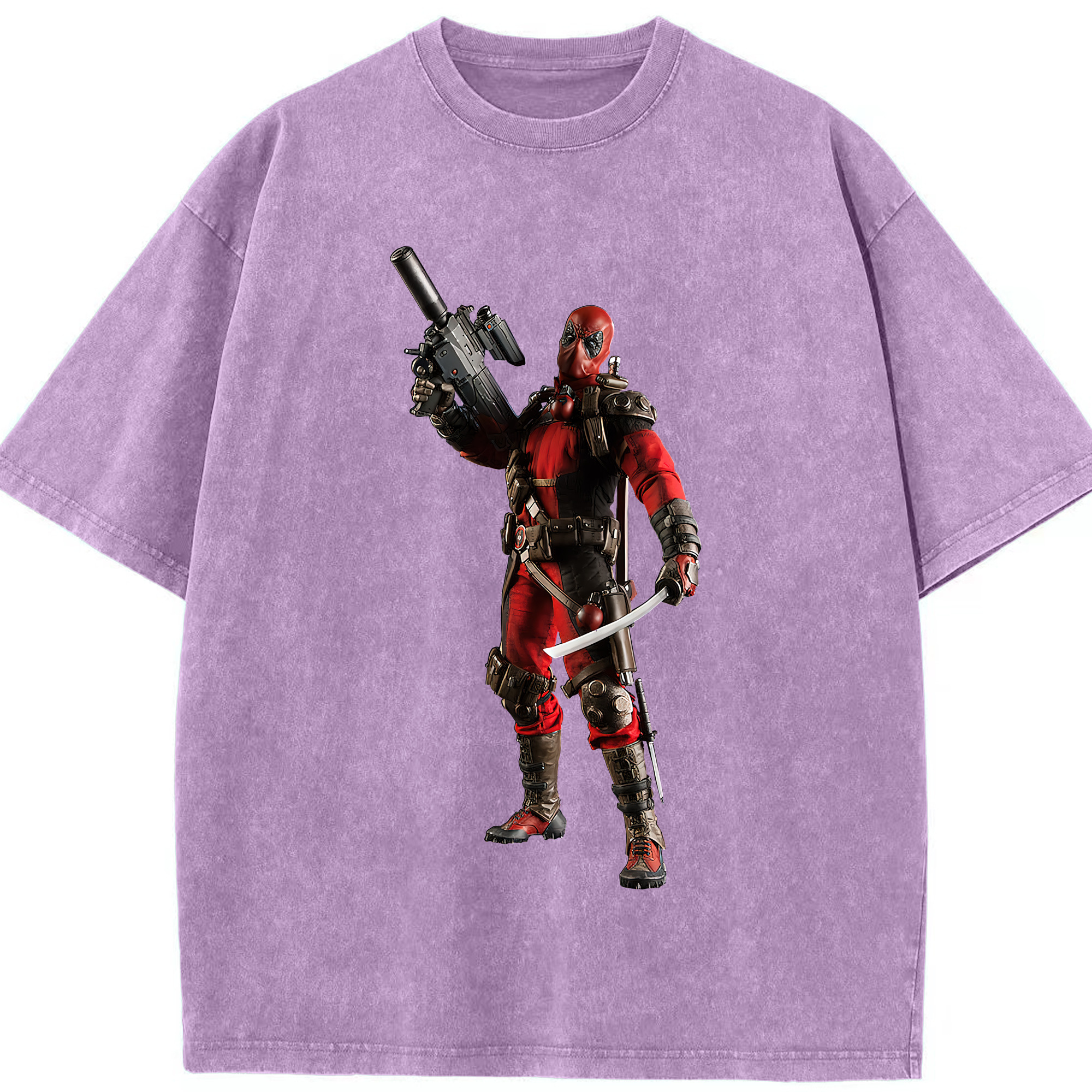 （画像用） Deadpool デッドプール 綿100% ヴィンテージ風 半袖Tシャツ（フロントプリント）