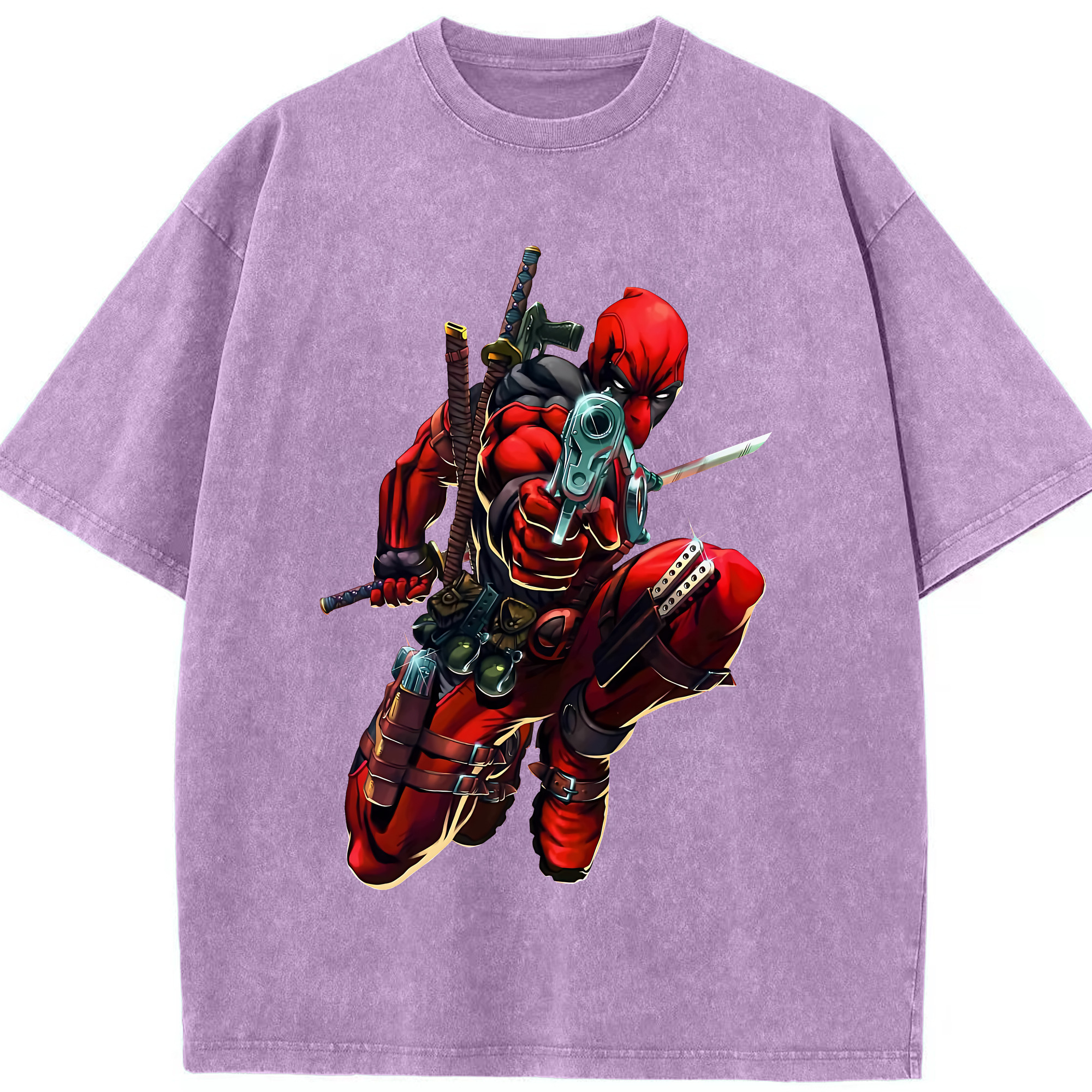 （画像用） Deadpool デッドプール 綿100% ヴィンテージ風 半袖Tシャツ（フロントプリント）