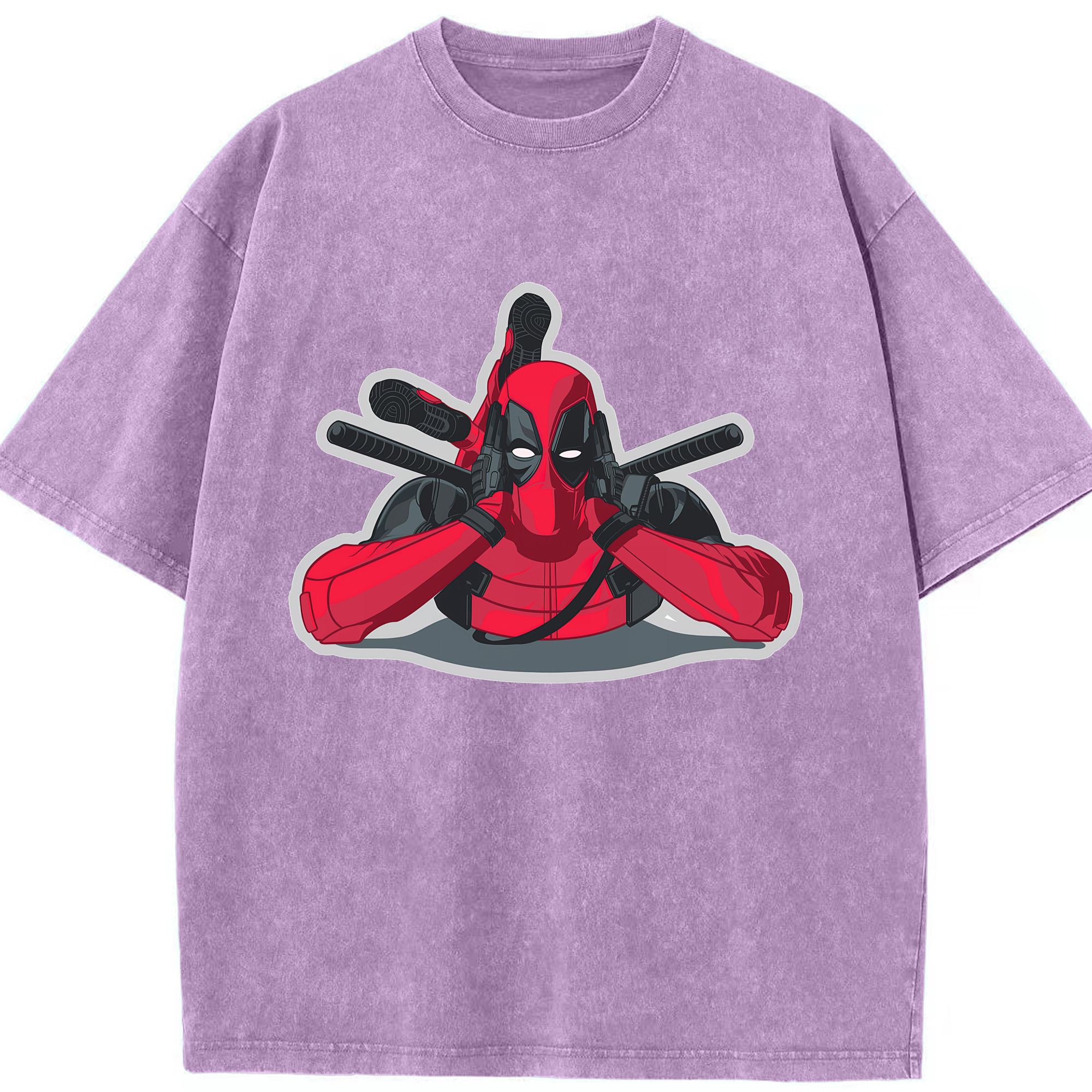 （画像用） Deadpool デッドプール 綿100% ヴィンテージ風 半袖Tシャツ（フロントプリント）
