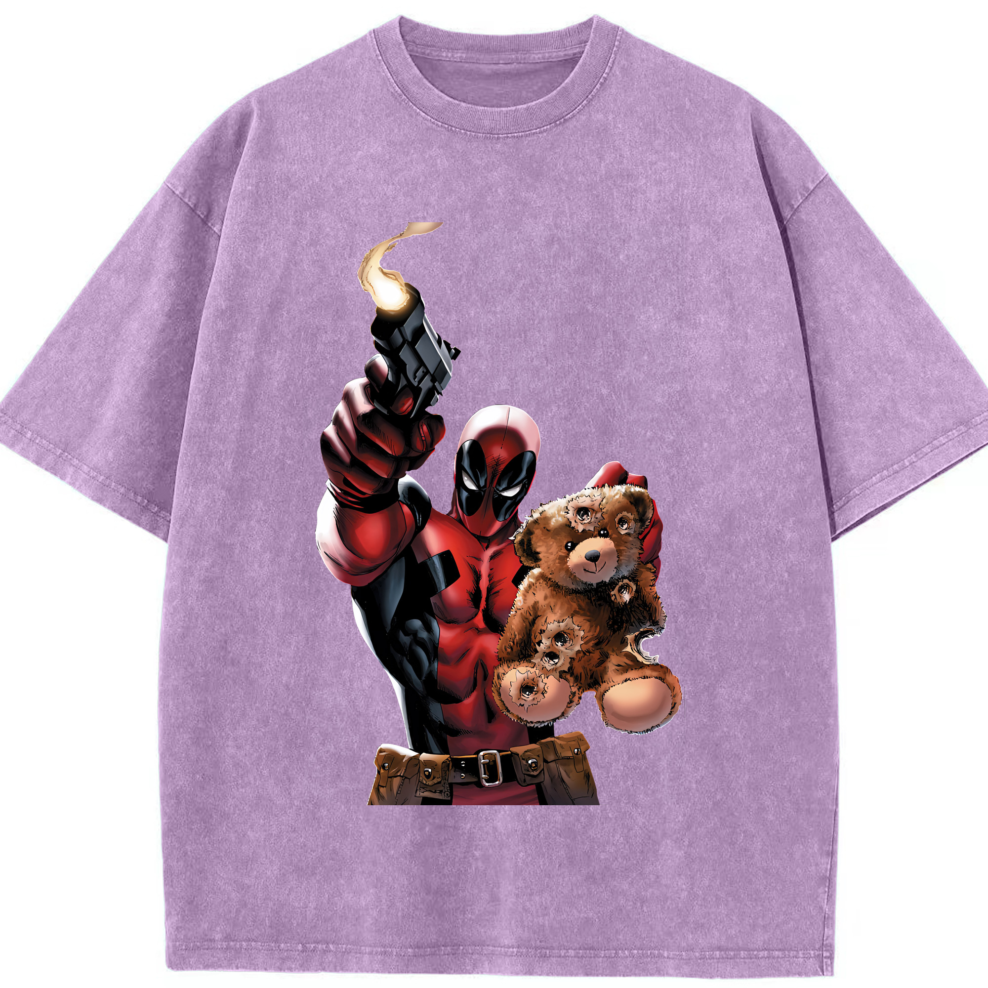 （画像用） Deadpool デッドプール 綿100% ヴィンテージ風 半袖Tシャツ（フロントプリント）