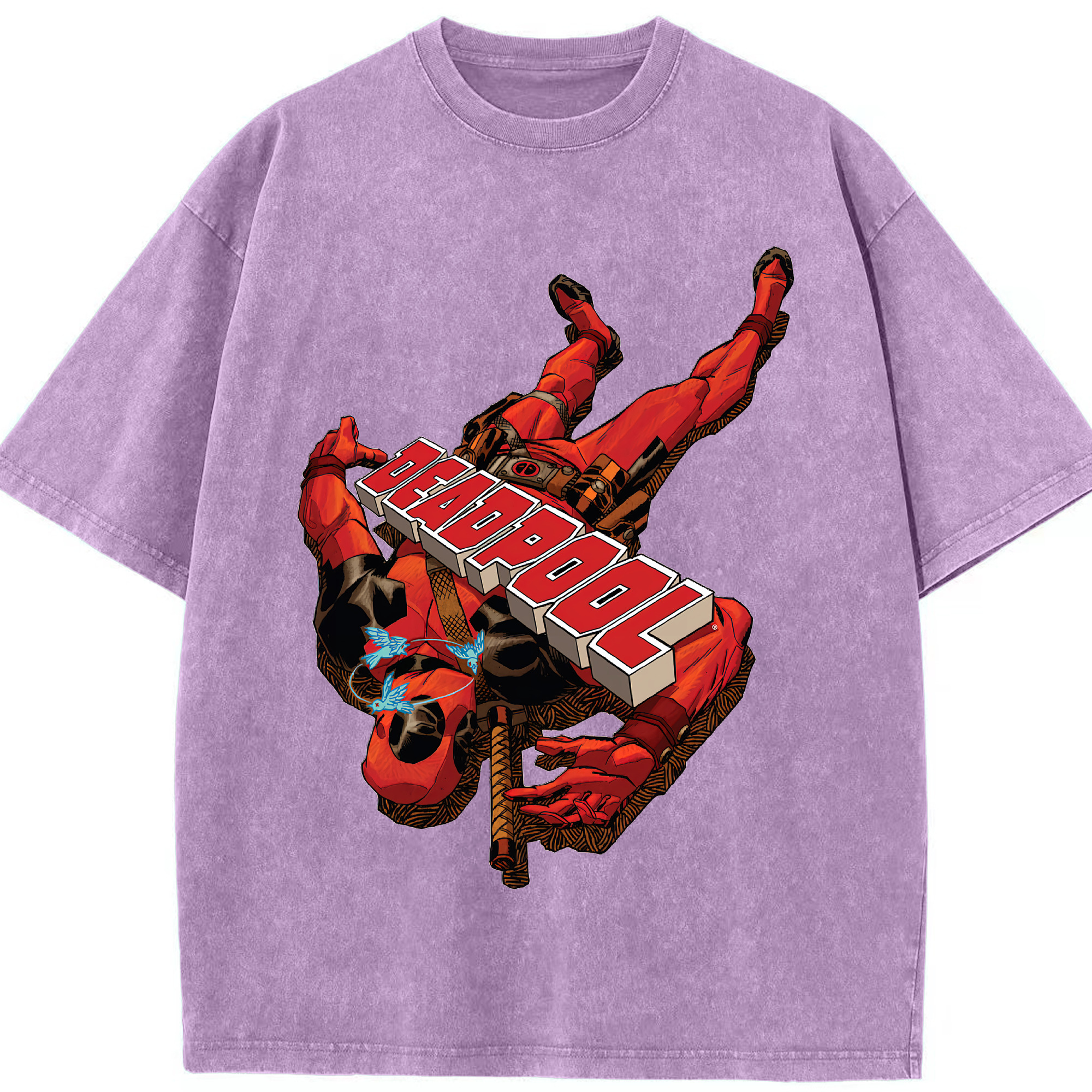 （画像用） Deadpool デッドプール 綿100% ヴィンテージ風 半袖Tシャツ（フロントプリント）