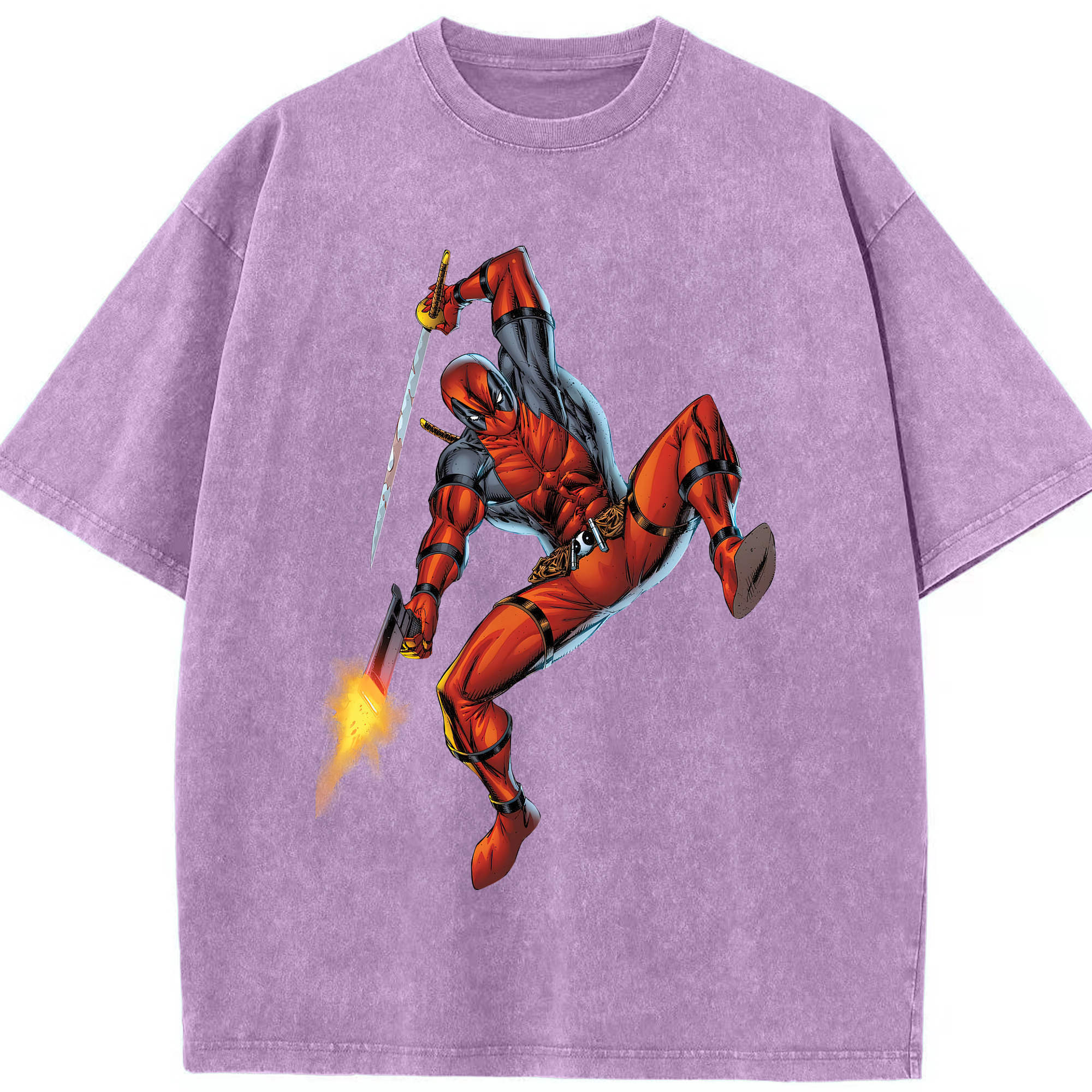 （画像用） Deadpool デッドプール 綿100% ヴィンテージ風 半袖Tシャツ（フロントプリント）