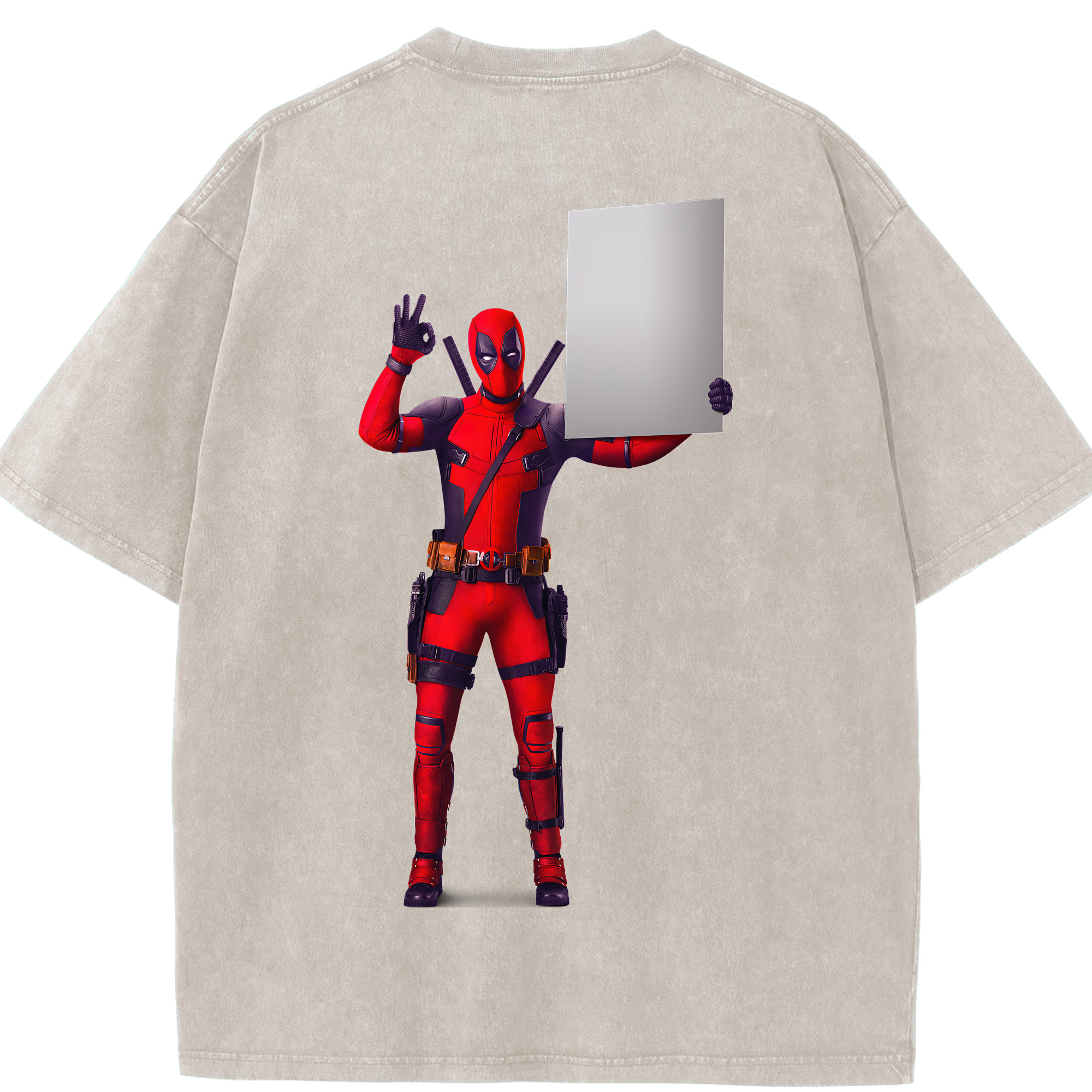 （画像用） Deadpool デッドプール 綿100% ヴィンテージ風 半袖Tシャツ（背面プリント）