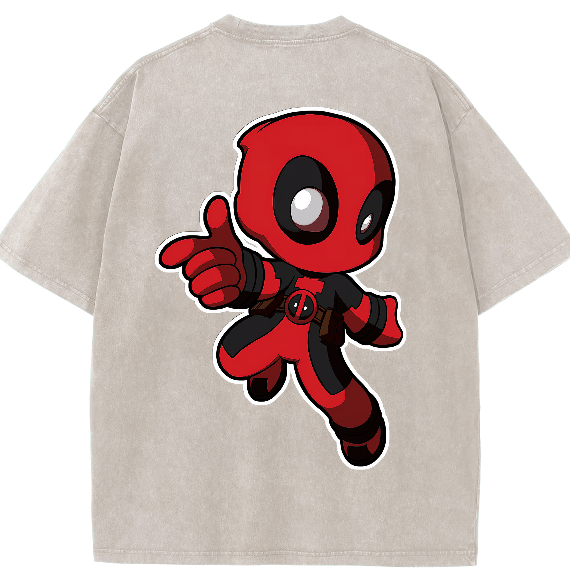 （画像用） Deadpool デッドプール 綿100% ヴィンテージ風 半袖Tシャツ（背面プリント）