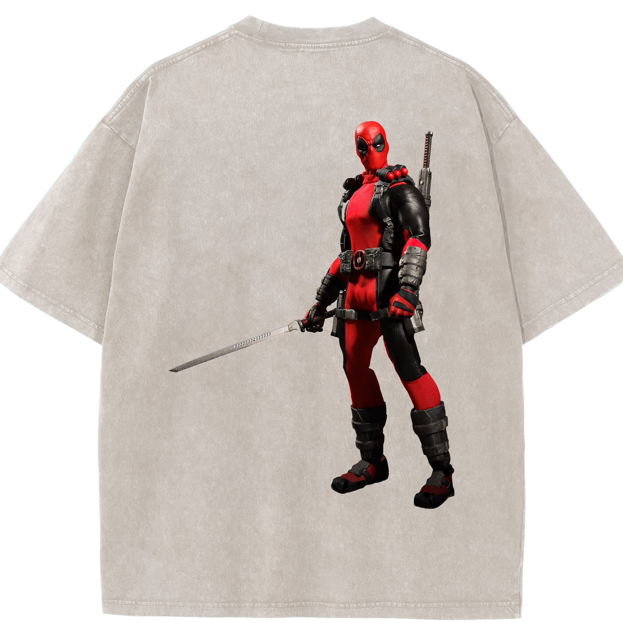 （画像用） Deadpool デッドプール 綿100% ヴィンテージ風 半袖Tシャツ（背面プリント）