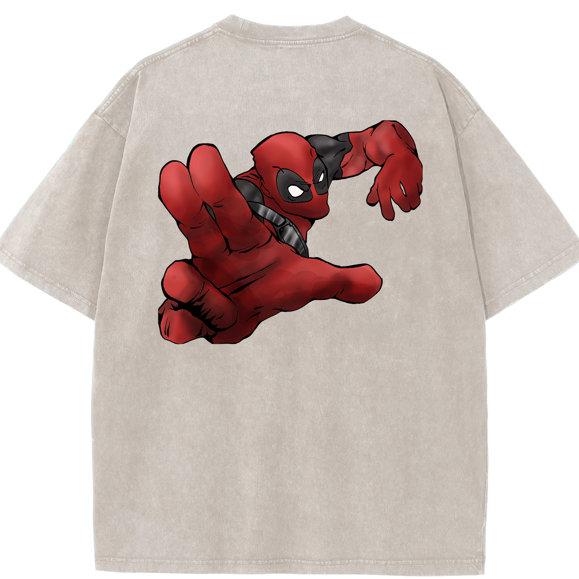 （画像用） Deadpool デッドプール 綿100% ヴィンテージ風 半袖Tシャツ（背面プリント）