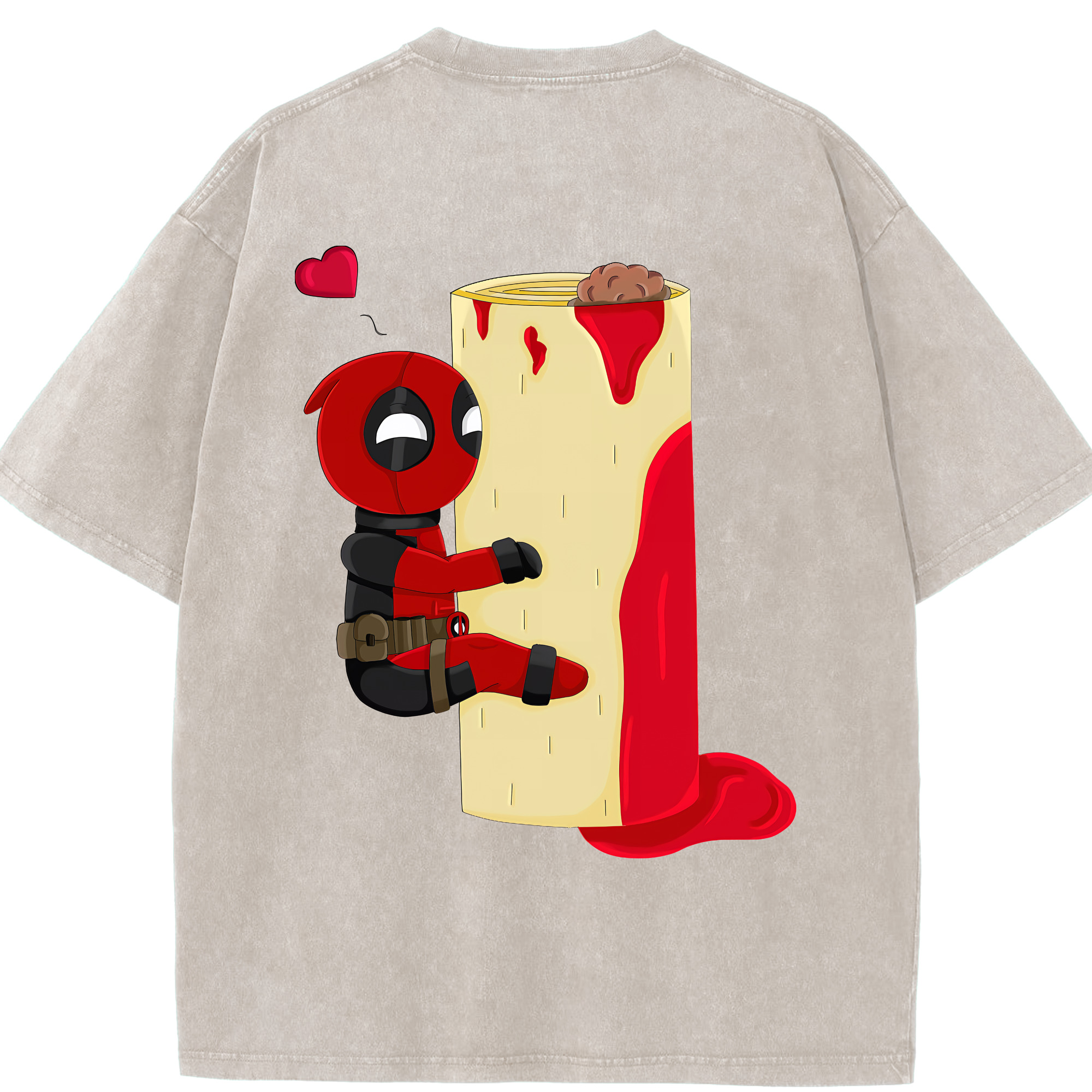 （画像用） Deadpool デッドプール 綿100% ヴィンテージ風 半袖Tシャツ（背面プリント）