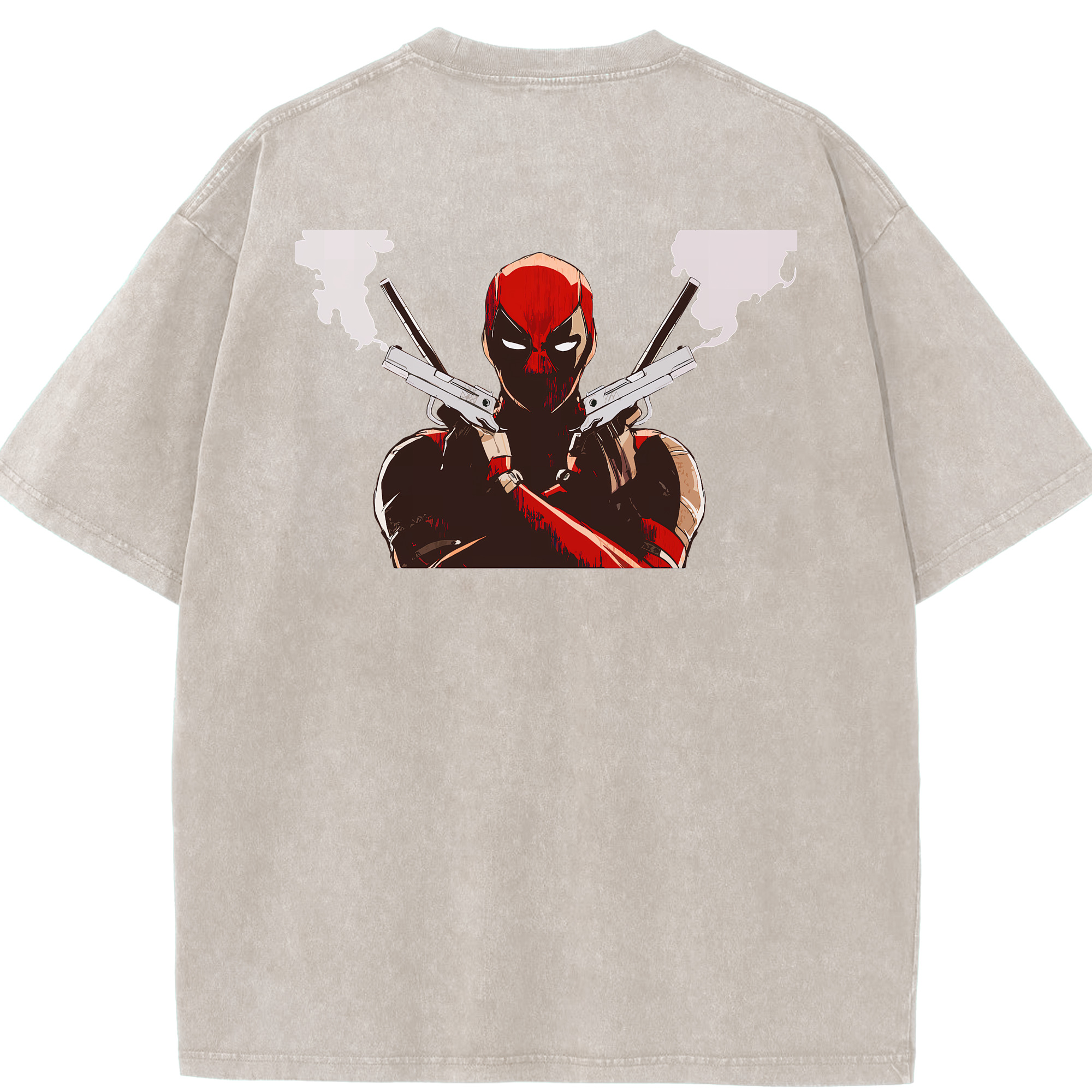 （画像用） Deadpool デッドプール 綿100% ヴィンテージ風 半袖Tシャツ（背面プリント）