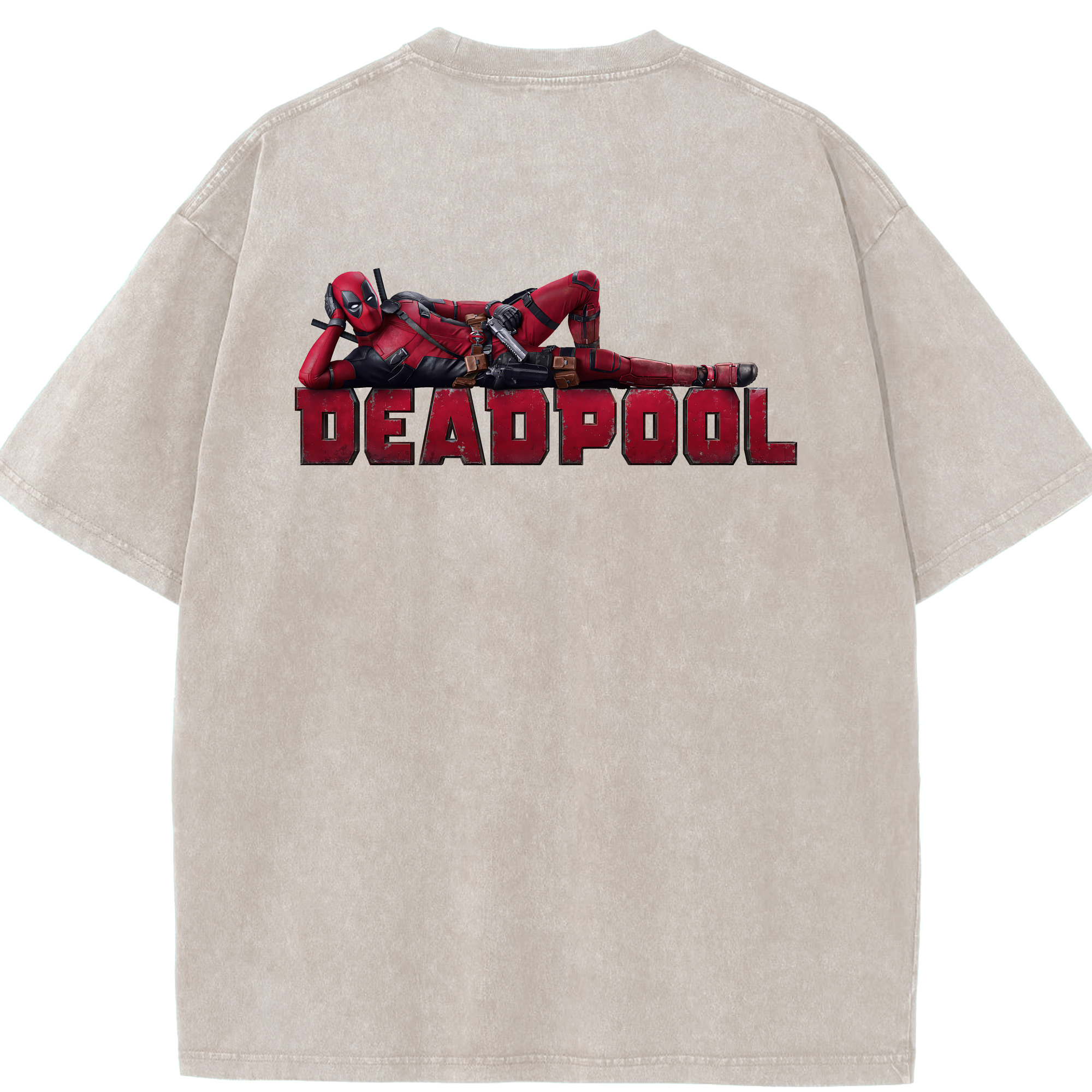 （画像用） Deadpool デッドプール 綿100% ヴィンテージ風 半袖Tシャツ（背面プリント）