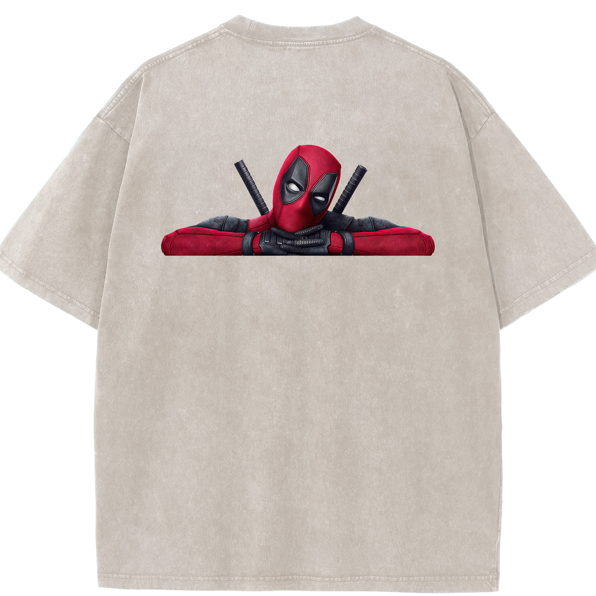 （画像用） Deadpool デッドプール 綿100% ヴィンテージ風 半袖Tシャツ（背面プリント）