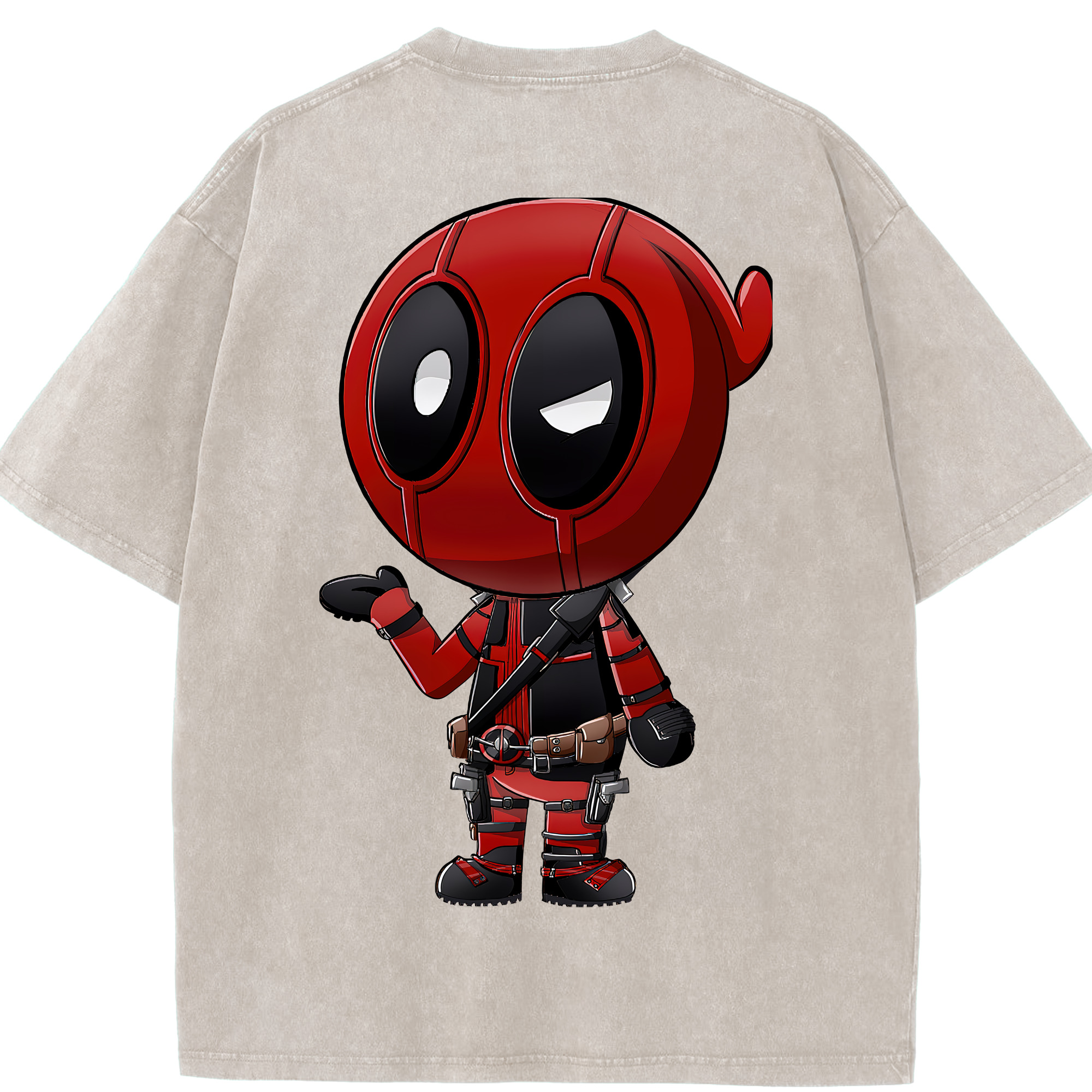 （画像用） Deadpool デッドプール 綿100% ヴィンテージ風 半袖Tシャツ（背面プリント）