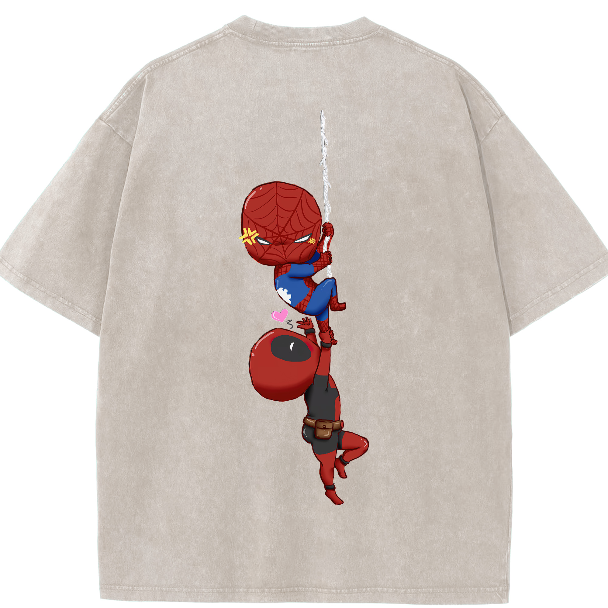 （画像用） Deadpool デッドプール 綿100% ヴィンテージ風 半袖Tシャツ（背面プリント）
