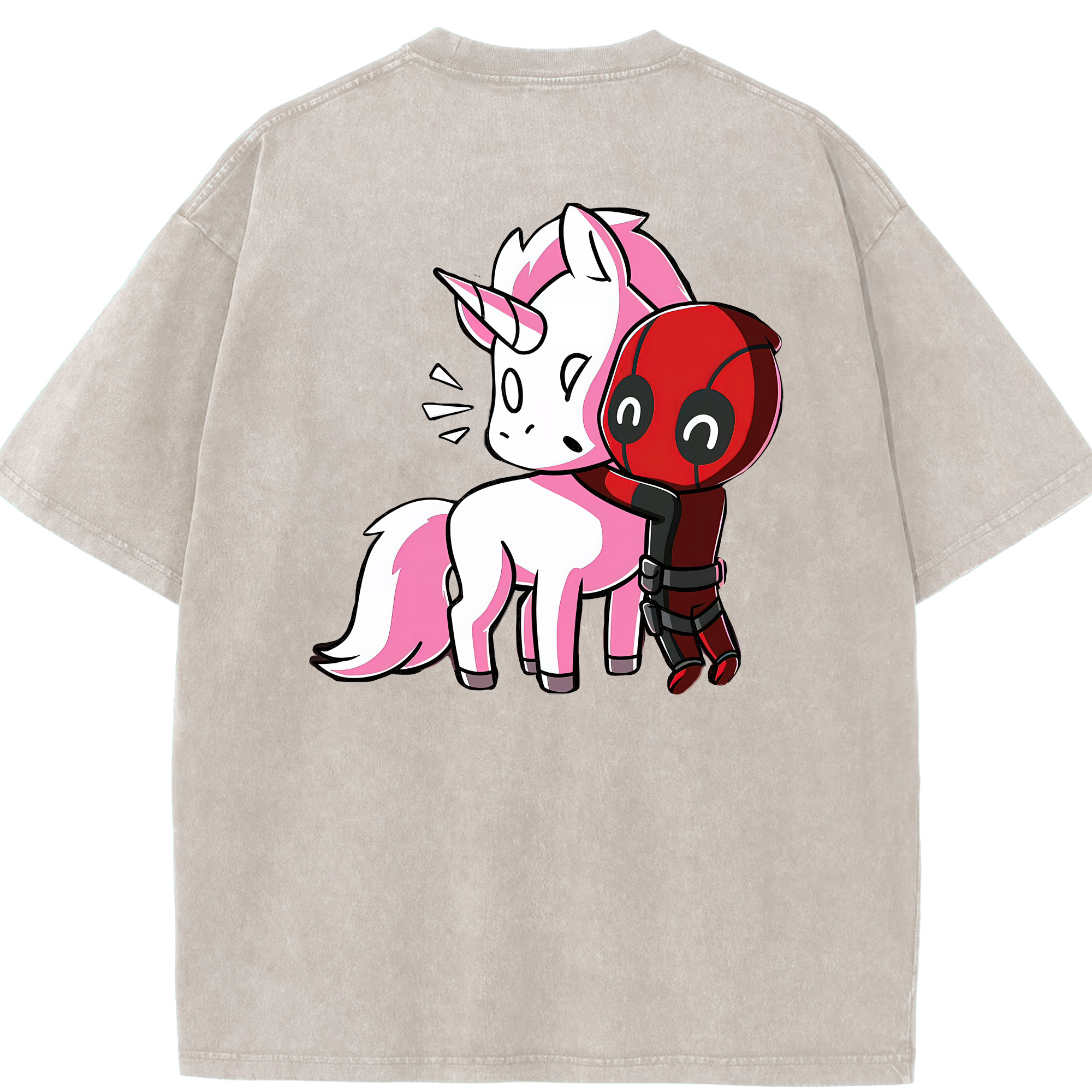 （画像用） Deadpool デッドプール 綿100% ヴィンテージ風 半袖Tシャツ（背面プリント）