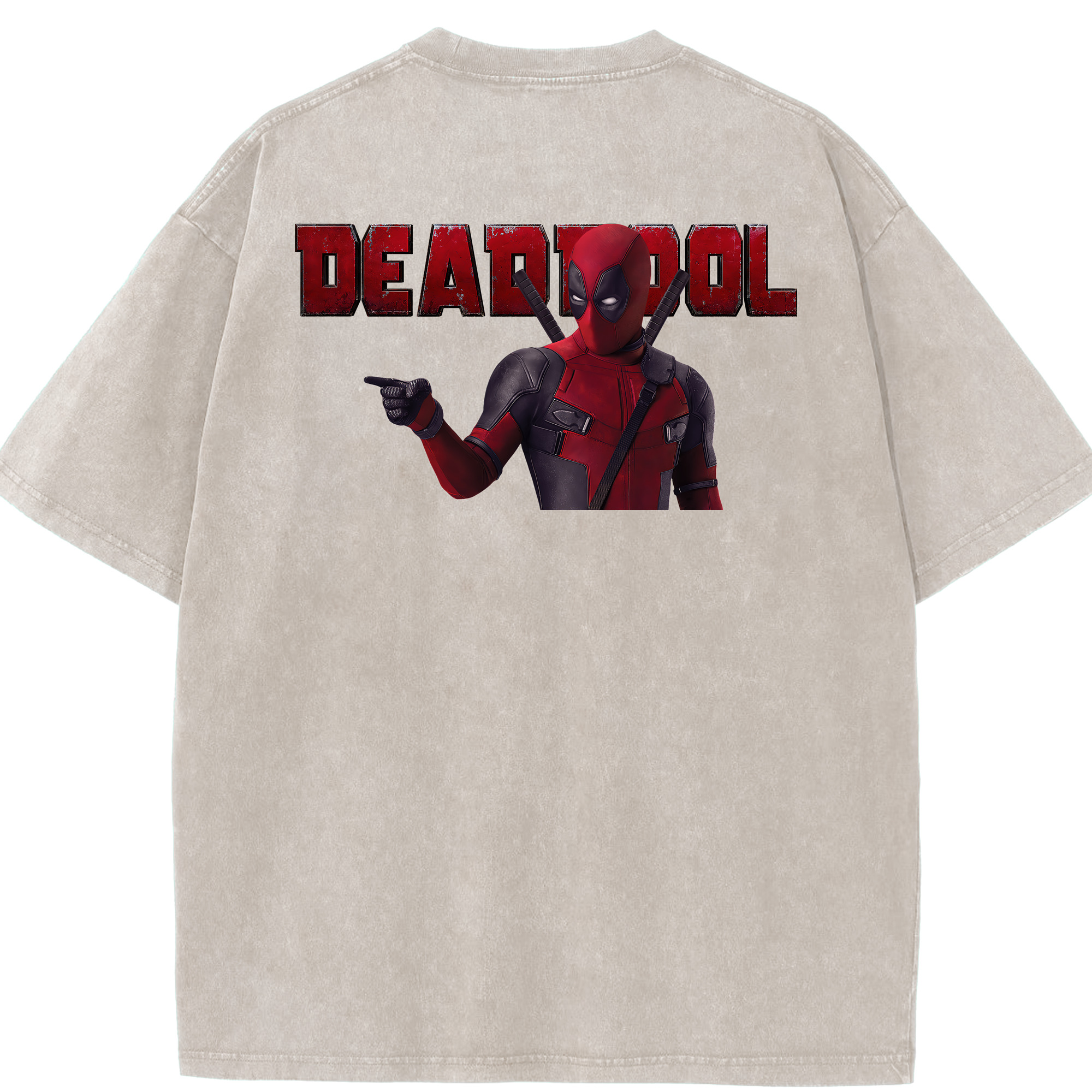 （画像用） Deadpool デッドプール 綿100% ヴィンテージ風 半袖Tシャツ（背面プリント）