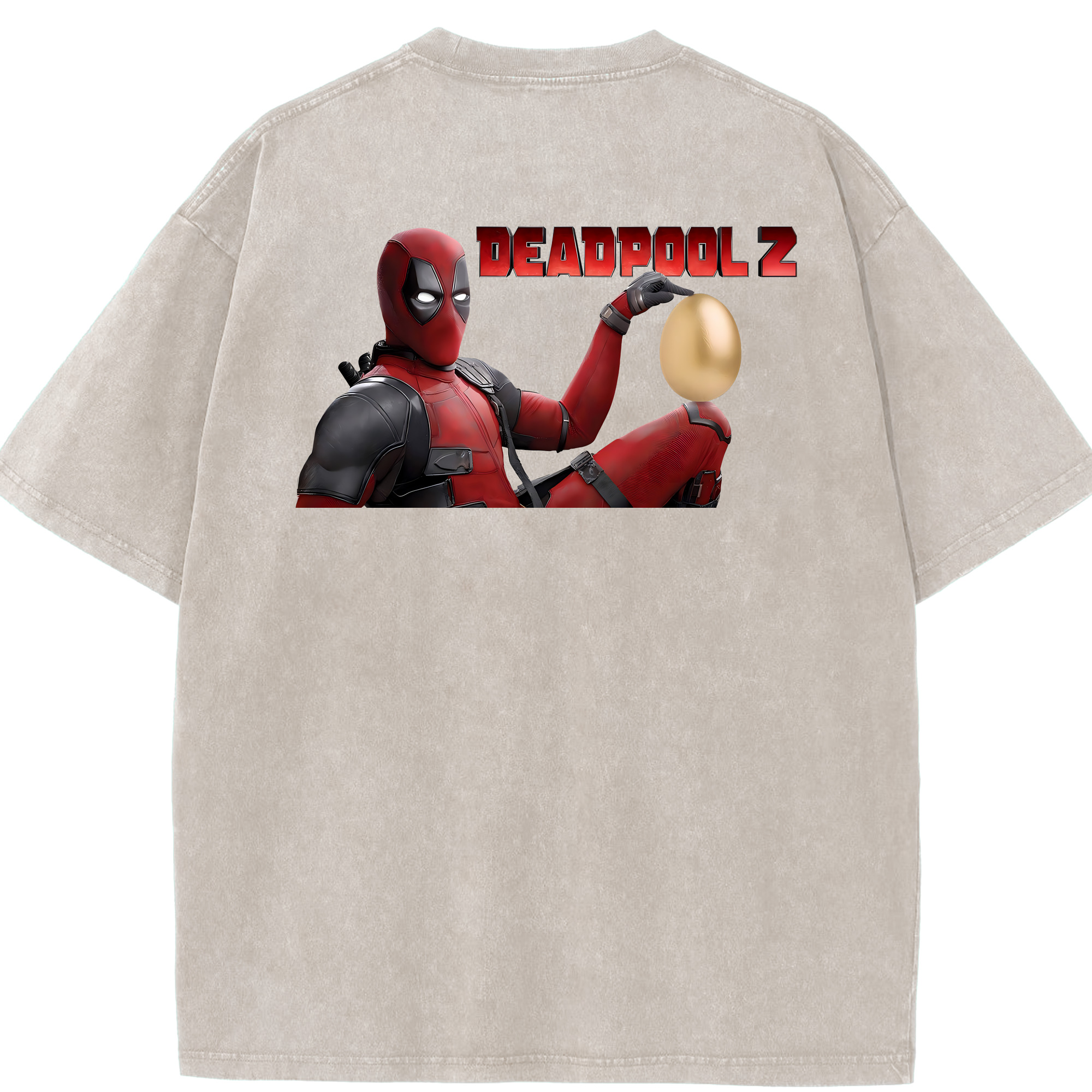 （画像用） Deadpool デッドプール 綿100% ヴィンテージ風 半袖Tシャツ（背面プリント）
