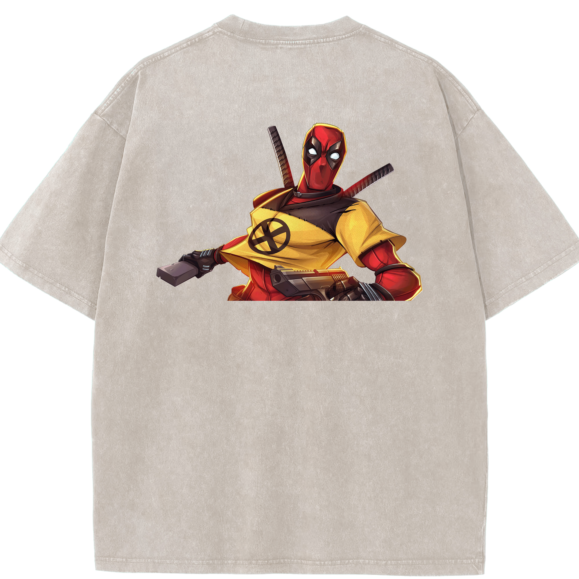 （画像用） Deadpool デッドプール 綿100% ヴィンテージ風 半袖Tシャツ（背面プリント）