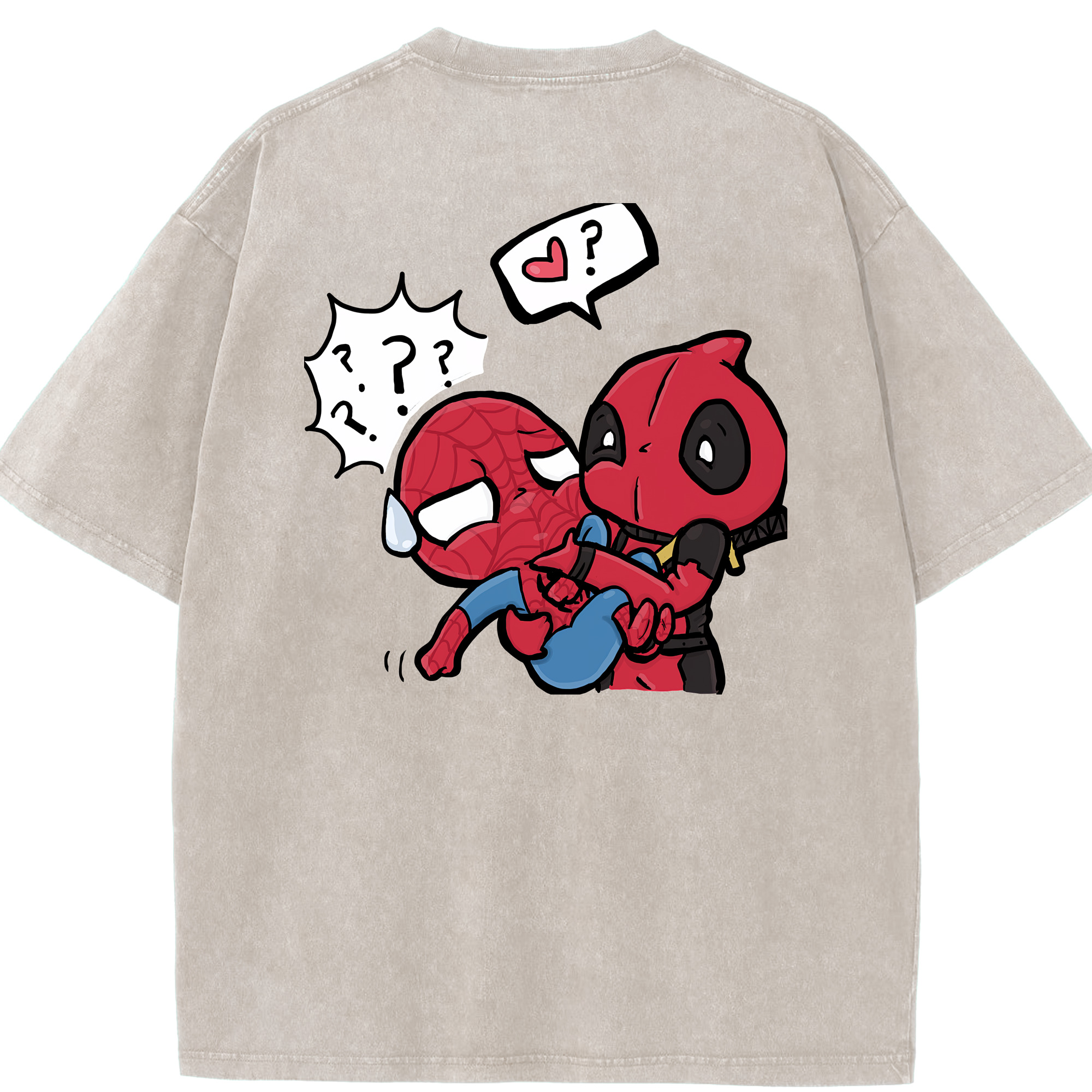 （画像用） Deadpool デッドプール 綿100% ヴィンテージ風 半袖Tシャツ（背面プリント）