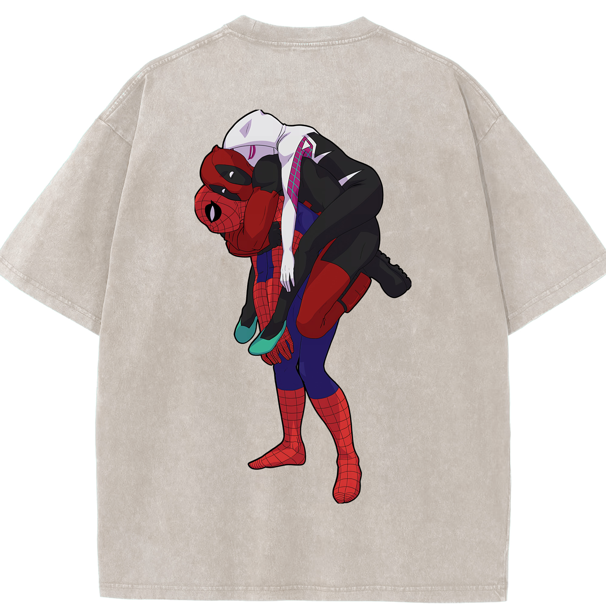 （画像用） Deadpool デッドプール 綿100% ヴィンテージ風 半袖Tシャツ（背面プリント）