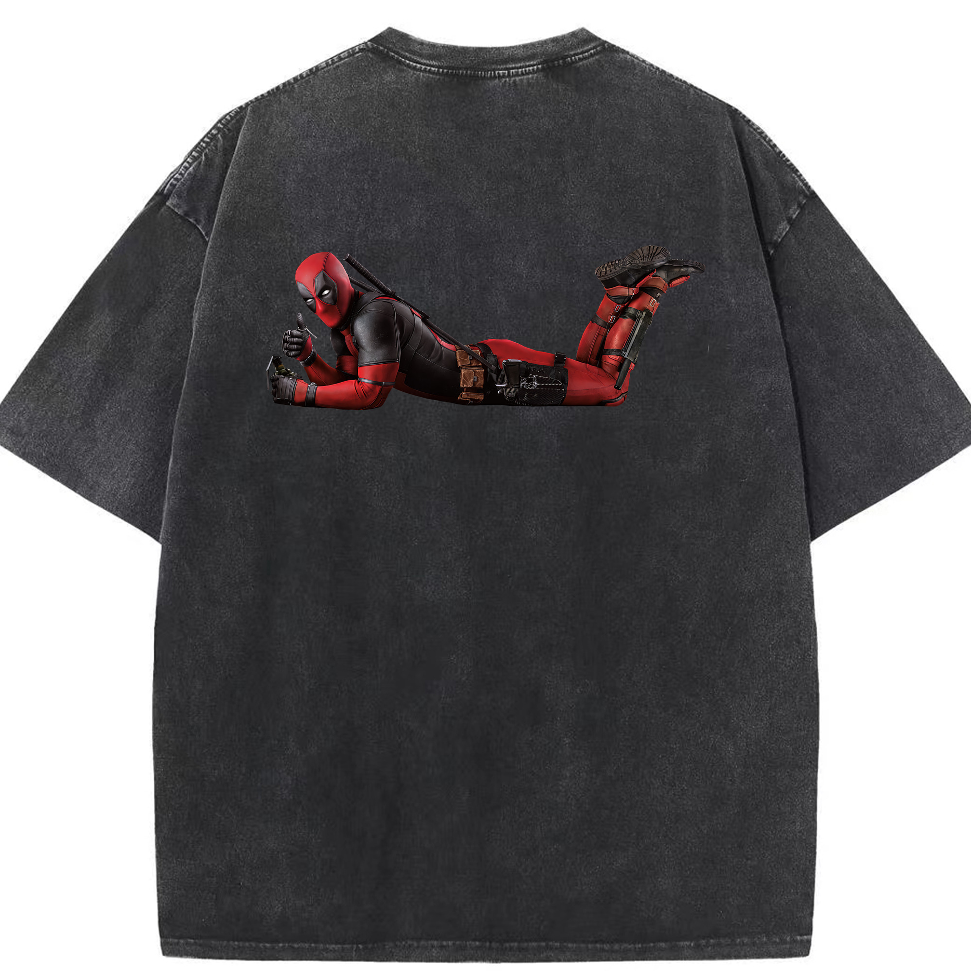 （画像用） Deadpool デッドプール 綿100% ヴィンテージ風 半袖Tシャツ（背面プリント）
