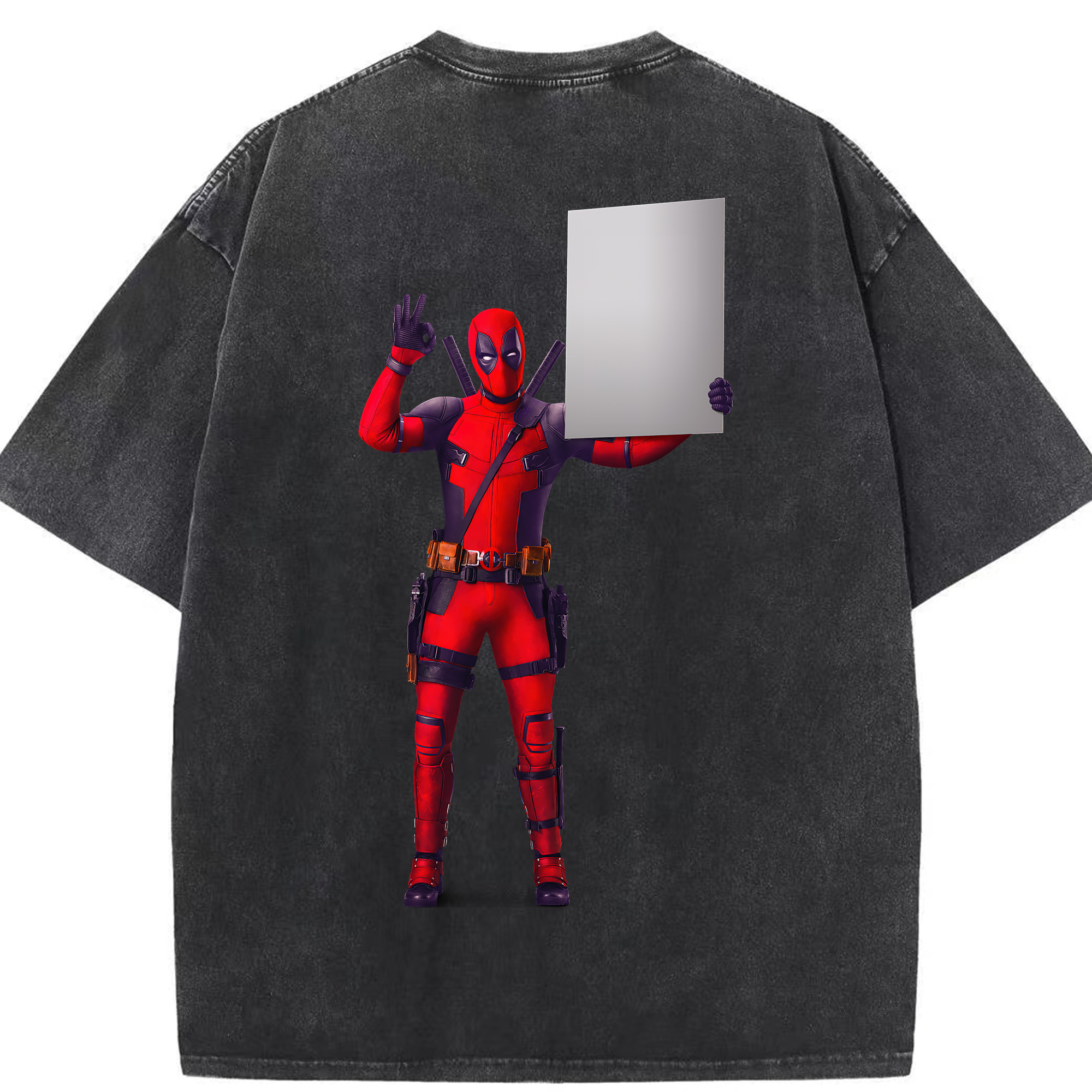 （画像用） Deadpool デッドプール 綿100% ヴィンテージ風 半袖Tシャツ（背面プリント）