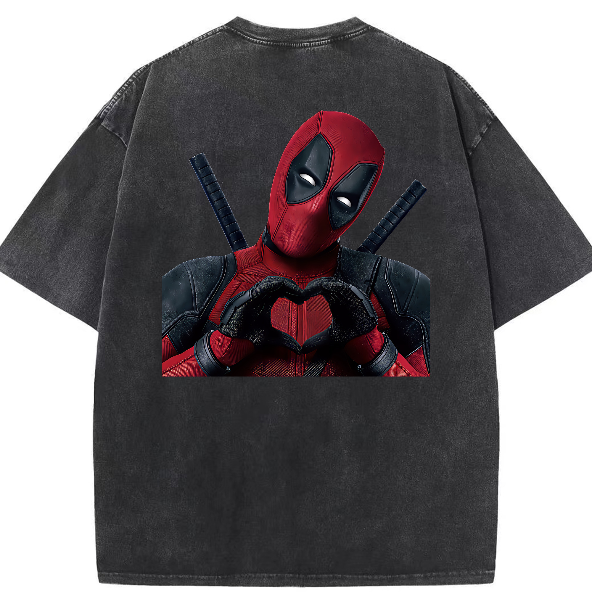 （画像用） Deadpool デッドプール 綿100% ヴィンテージ風 半袖Tシャツ（背面プリント）