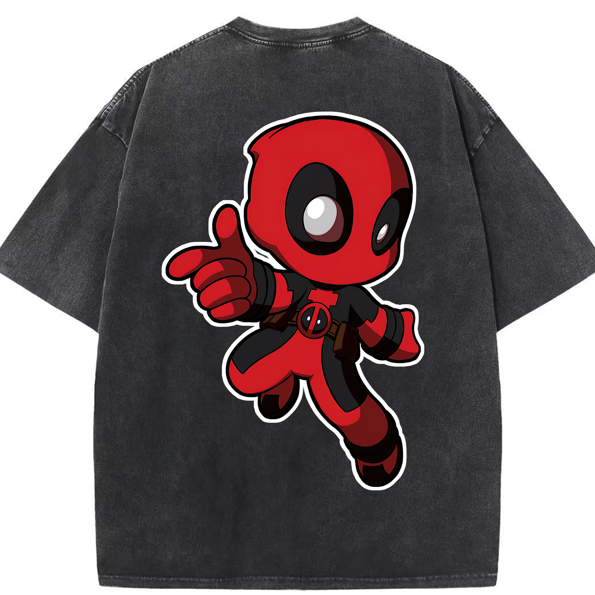 （画像用） Deadpool デッドプール 綿100% ヴィンテージ風 半袖Tシャツ（背面プリント）