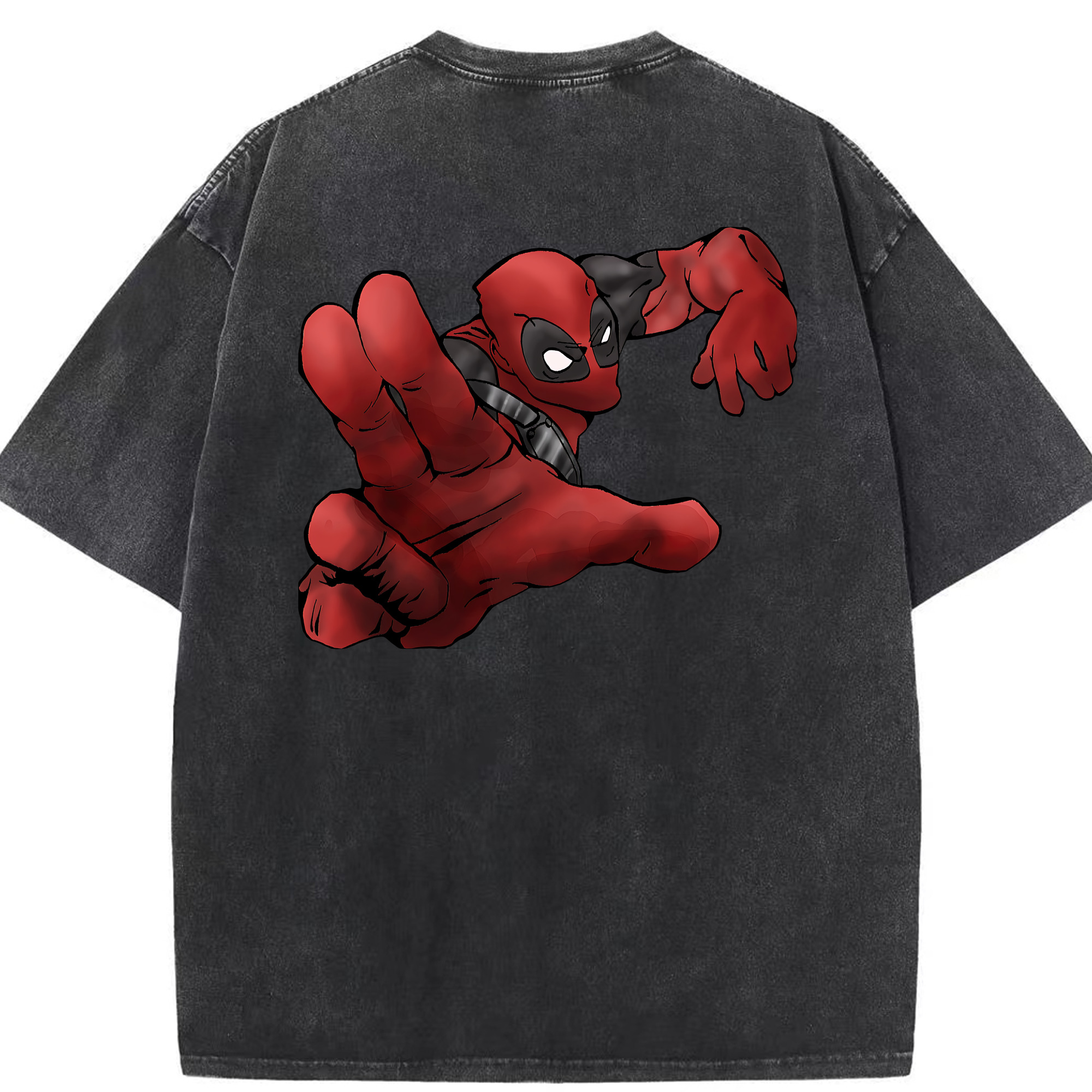 （画像用） Deadpool デッドプール 綿100% ヴィンテージ風 半袖Tシャツ（背面プリント）