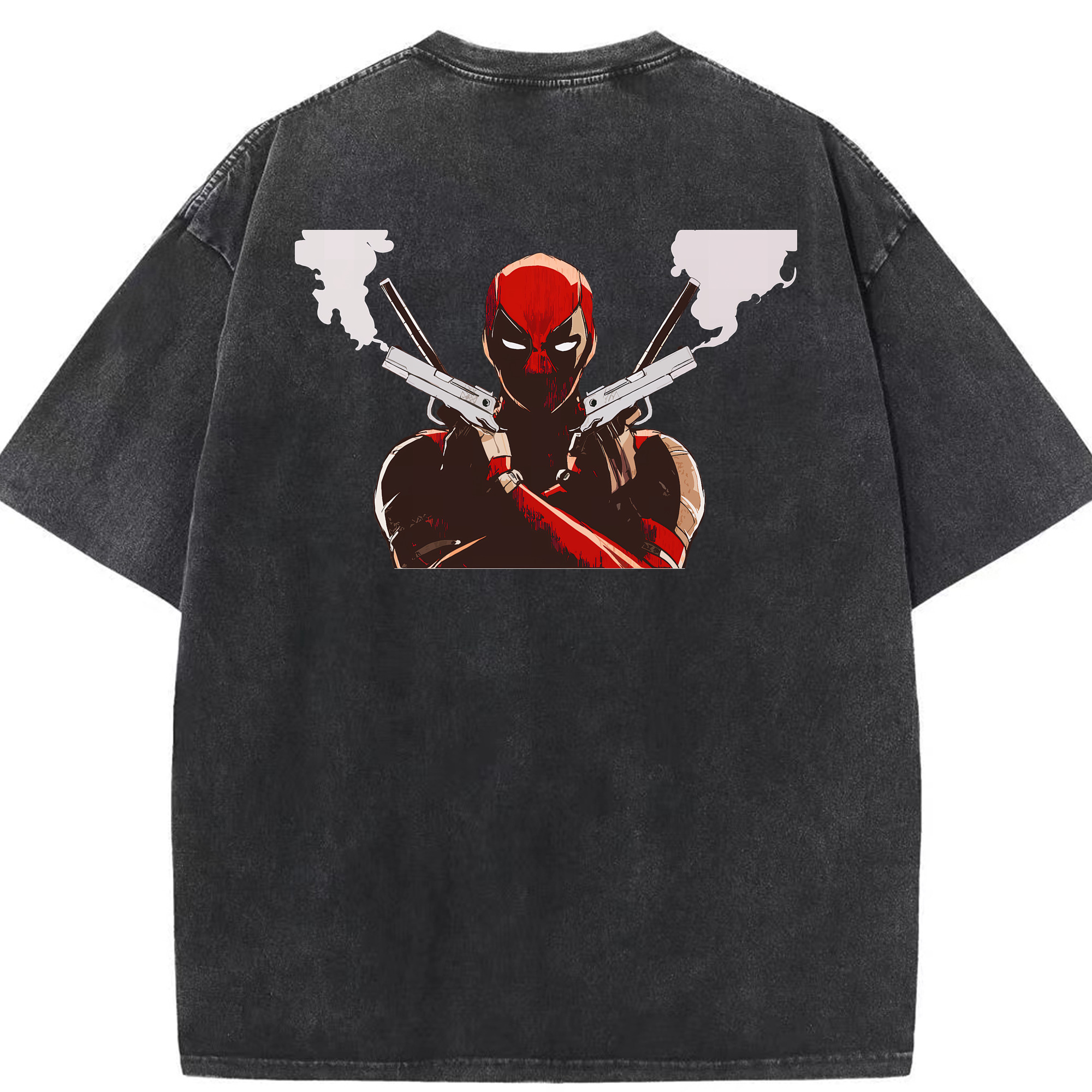 （画像用） Deadpool デッドプール 綿100% ヴィンテージ風 半袖Tシャツ（背面プリント）