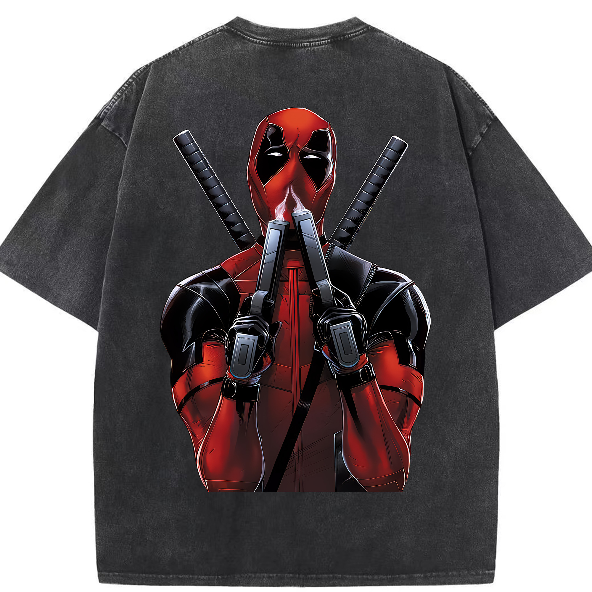 （画像用） Deadpool デッドプール 綿100% ヴィンテージ風 半袖Tシャツ（背面プリント）