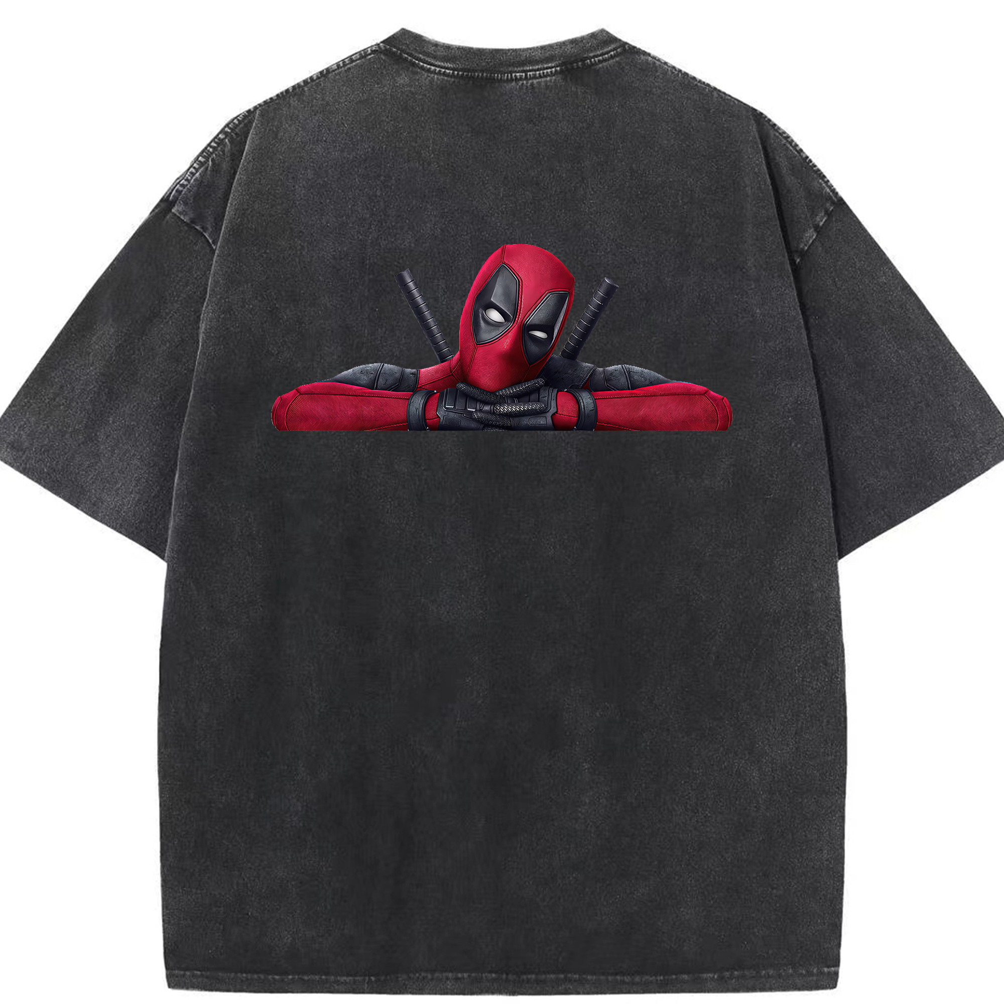 （画像用） Deadpool デッドプール 綿100% ヴィンテージ風 半袖Tシャツ（背面プリント）