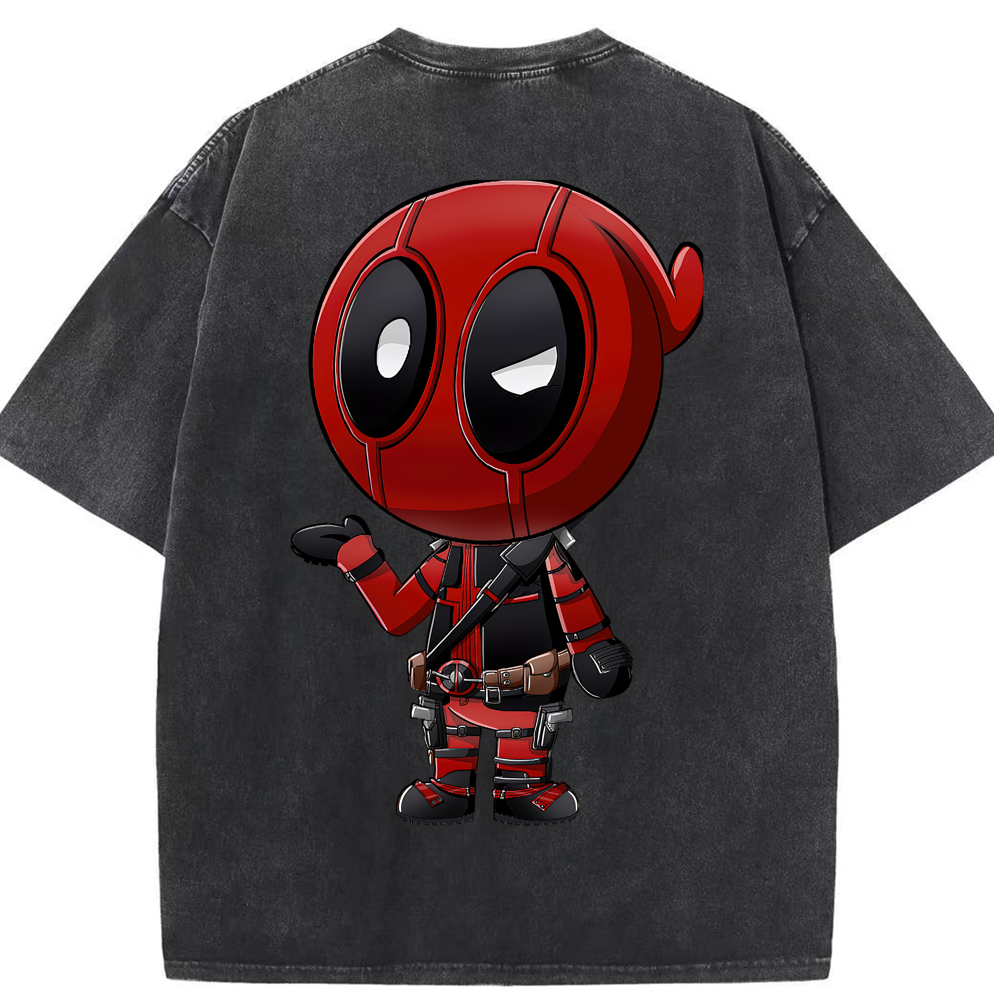 （画像用） Deadpool デッドプール 綿100% ヴィンテージ風 半袖Tシャツ（背面プリント）