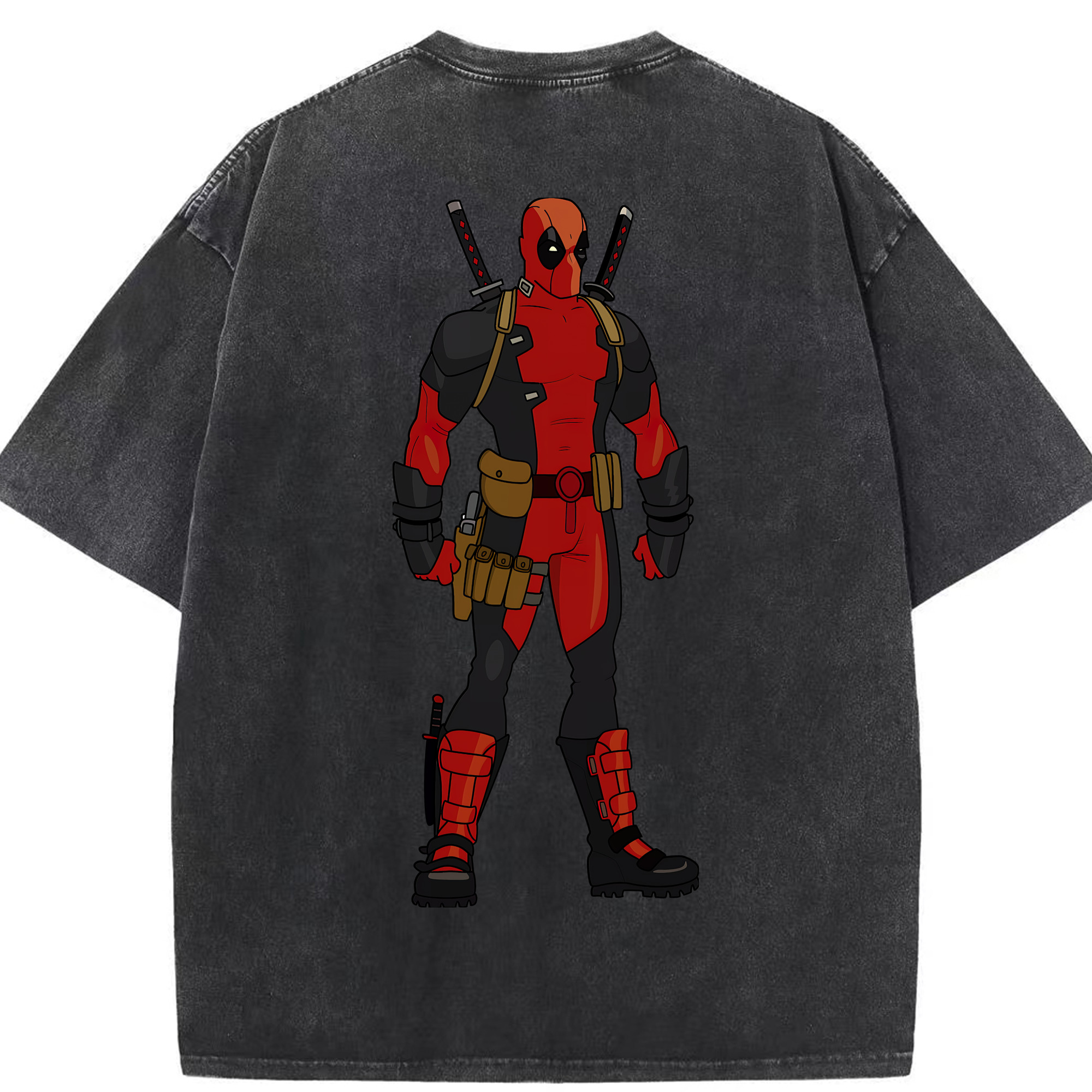 （画像用） Deadpool デッドプール 綿100% ヴィンテージ風 半袖Tシャツ（背面プリント）