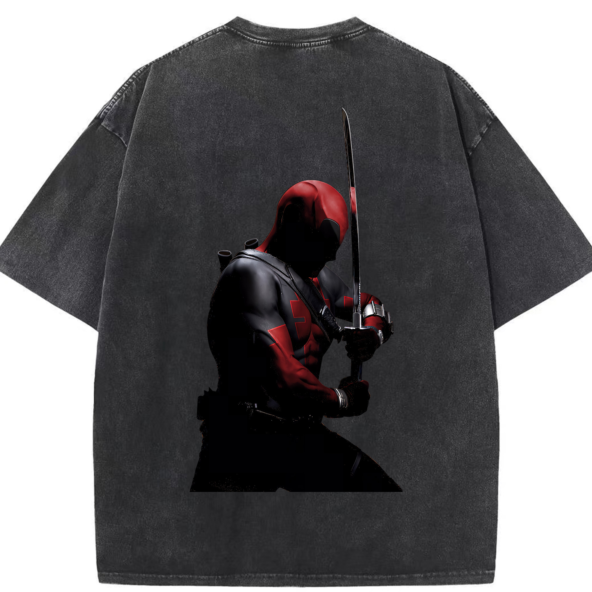 （画像用） Deadpool デッドプール 綿100% ヴィンテージ風 半袖Tシャツ（背面プリント）