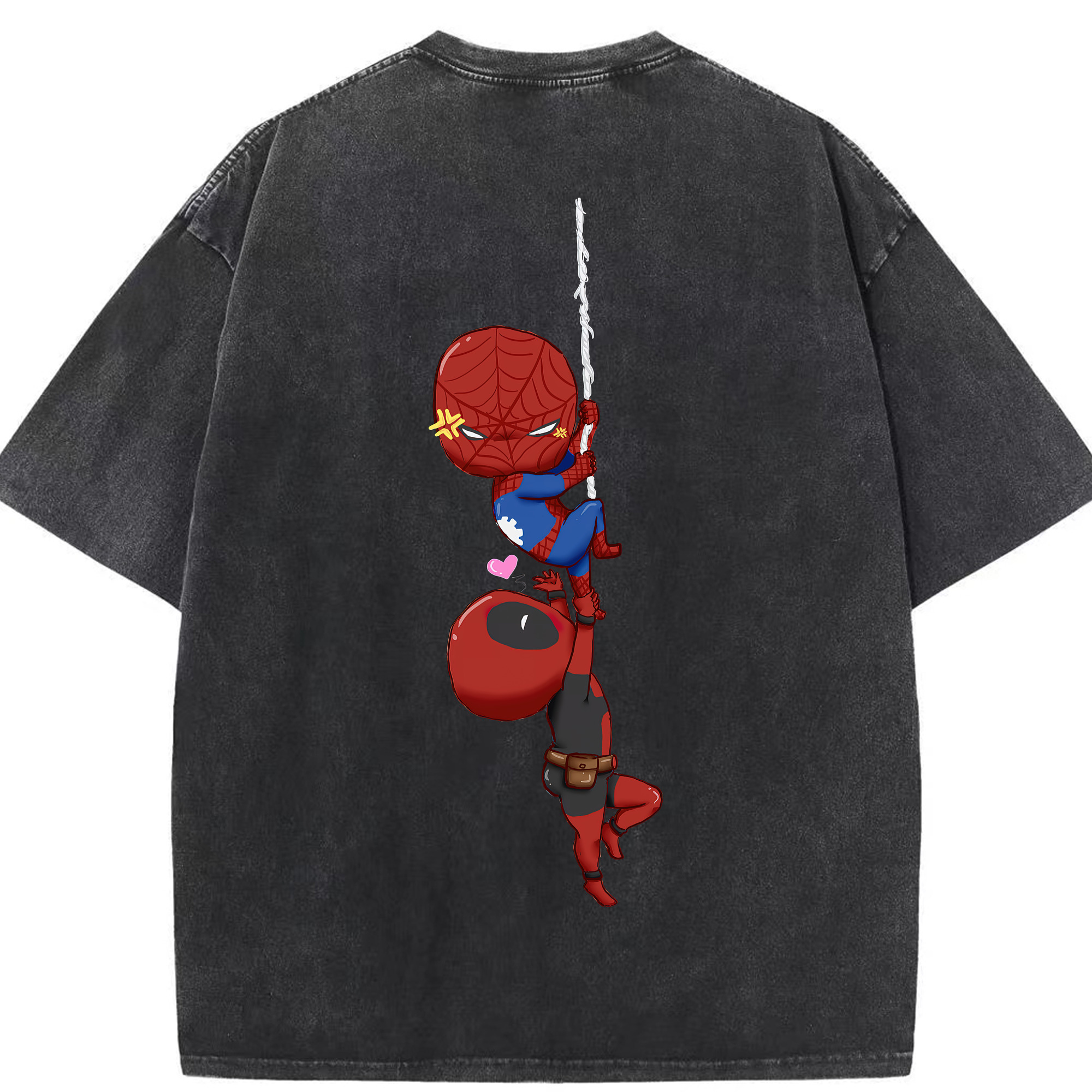 （画像用） Deadpool デッドプール 綿100% ヴィンテージ風 半袖Tシャツ（背面プリント）