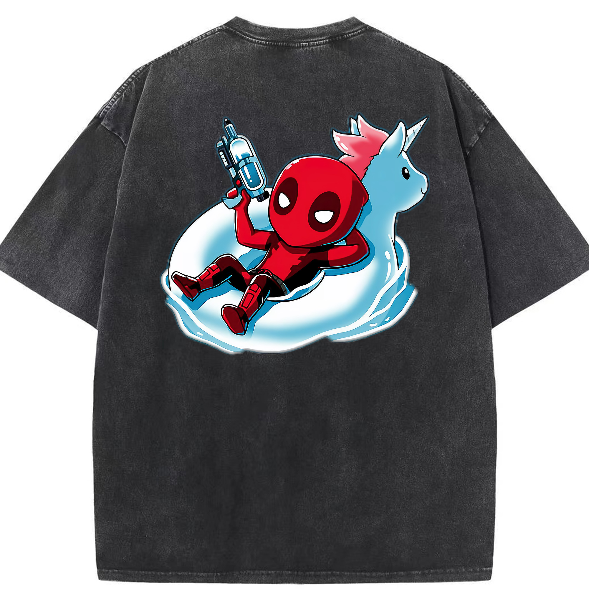（画像用） Deadpool デッドプール 綿100% ヴィンテージ風 半袖Tシャツ（背面プリント）