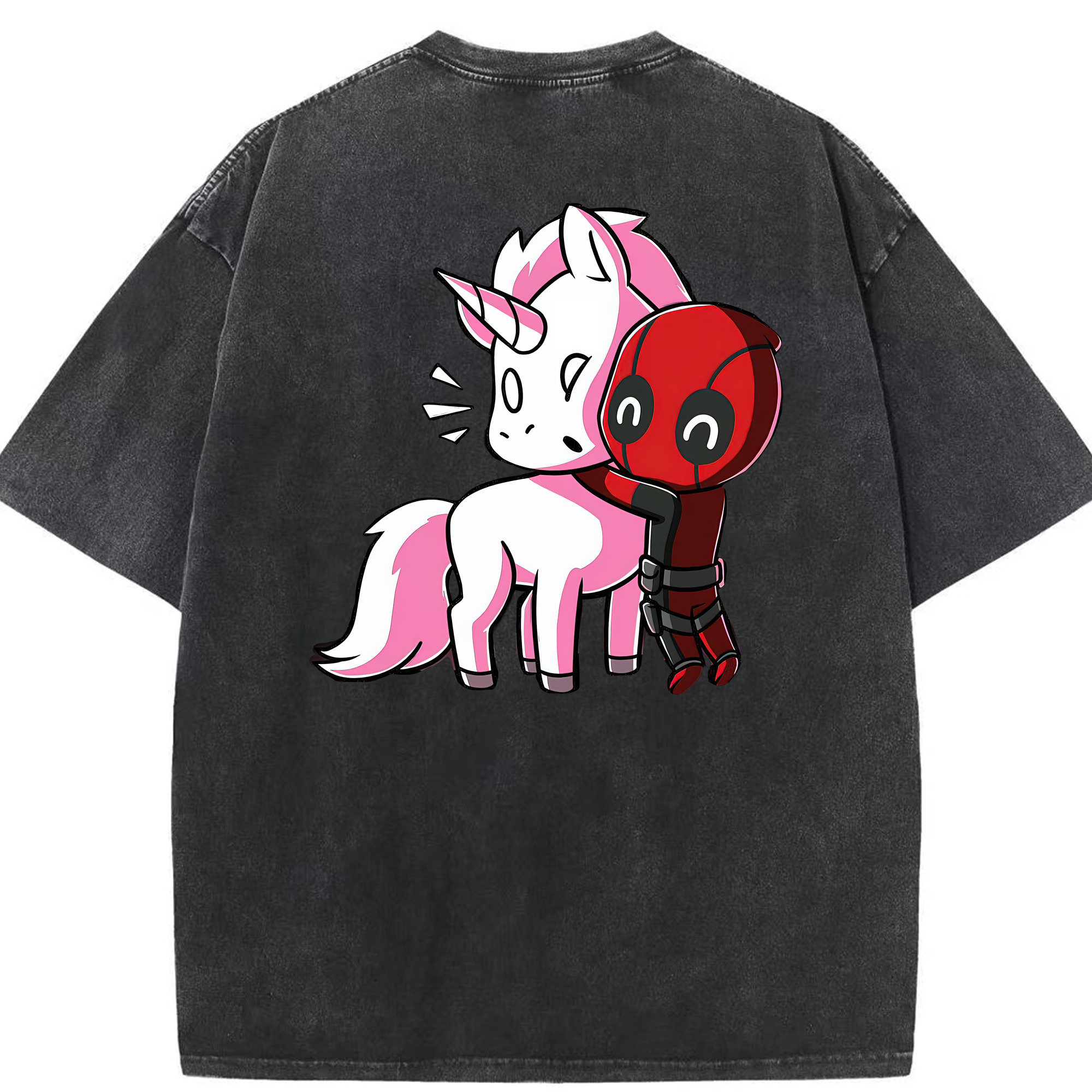 （画像用） Deadpool デッドプール 綿100% ヴィンテージ風 半袖Tシャツ（背面プリント）