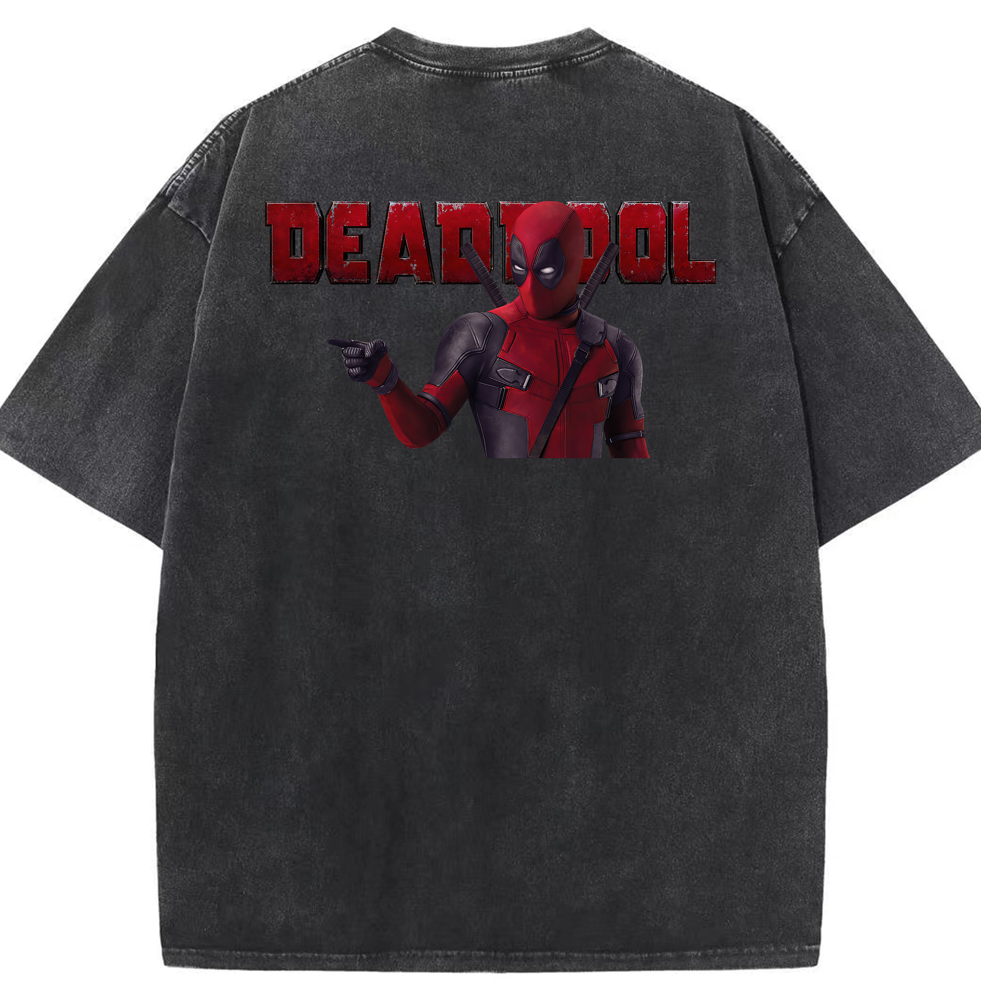 （画像用） Deadpool デッドプール 綿100% ヴィンテージ風 半袖Tシャツ（背面プリント）
