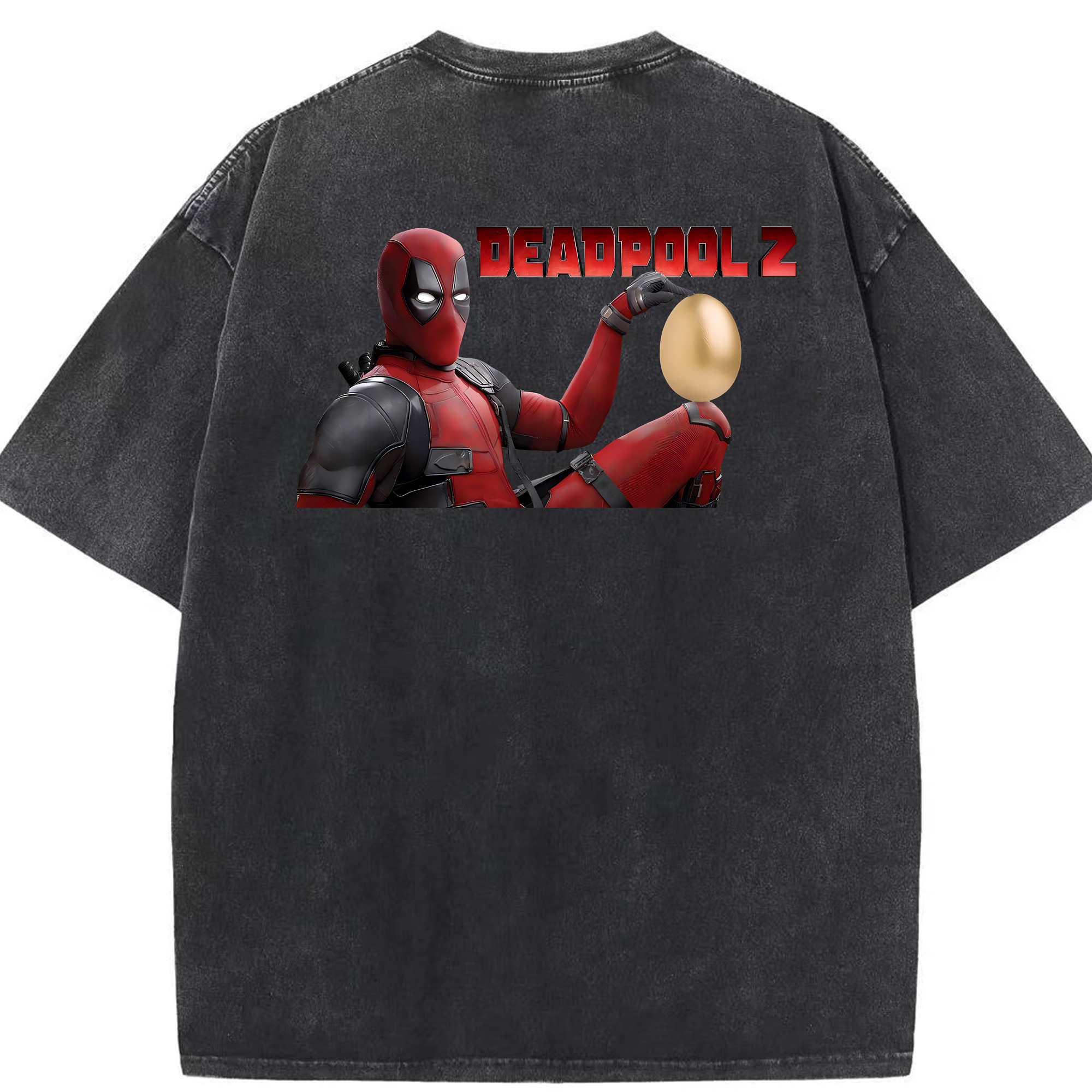 （画像用） Deadpool デッドプール 綿100% ヴィンテージ風 半袖Tシャツ（背面プリント）