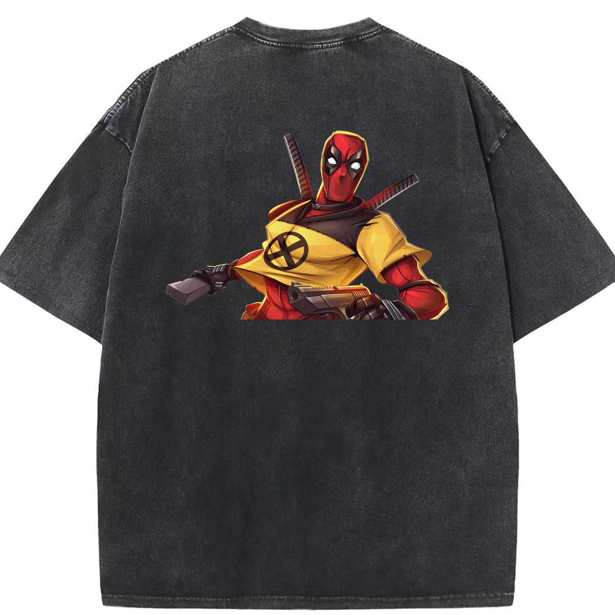 （画像用） Deadpool デッドプール 綿100% ヴィンテージ風 半袖Tシャツ（背面プリント）