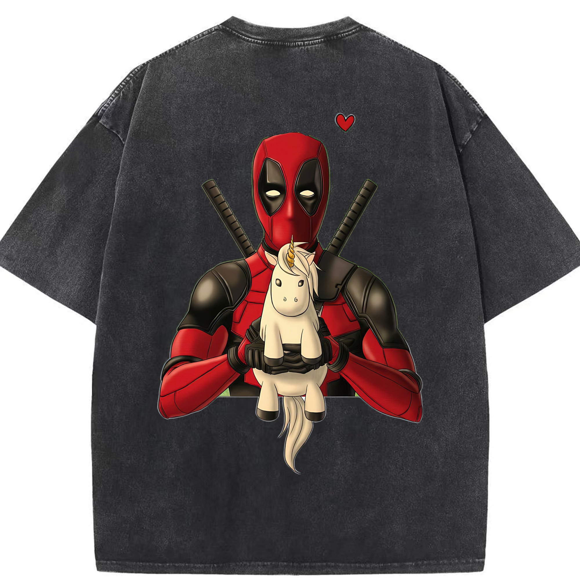 （画像用） Deadpool デッドプール 綿100% ヴィンテージ風 半袖Tシャツ（背面プリント）