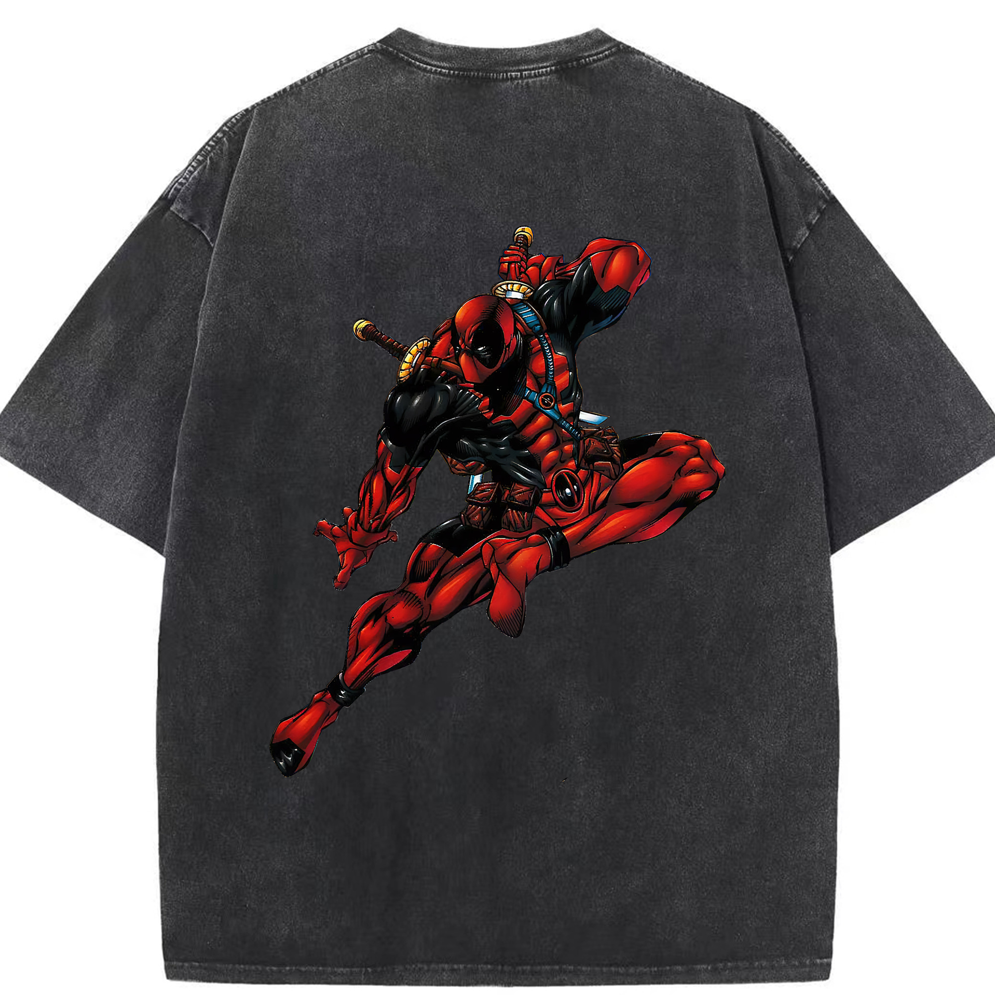 （画像用） Deadpool デッドプール 綿100% ヴィンテージ風 半袖Tシャツ（背面プリント）